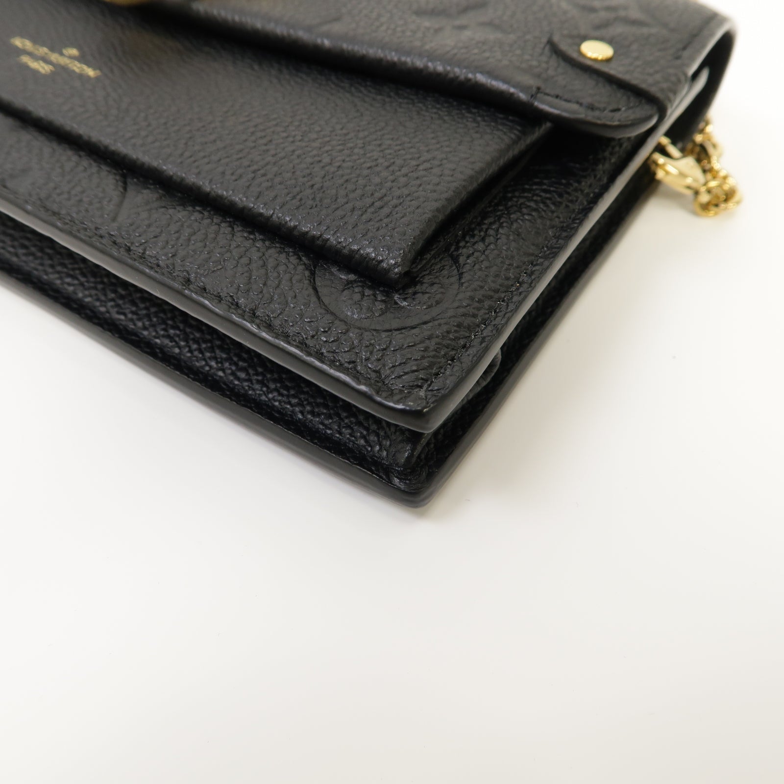 LOUIS VUITTON Monogram Empreinte Vavin金扣鏈帶肩背袋黒色