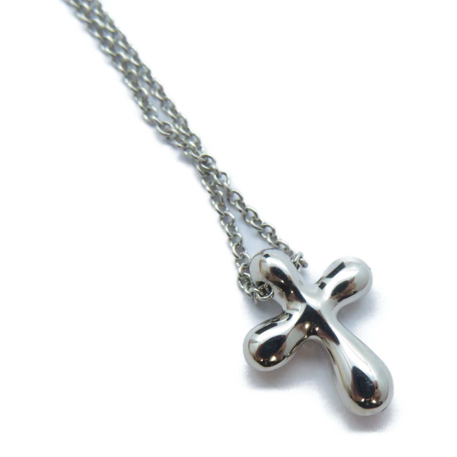 TIFFANY＆CO PT950鉑金Elsa Peretti Cross Diamond Necklace鑽石項鍊