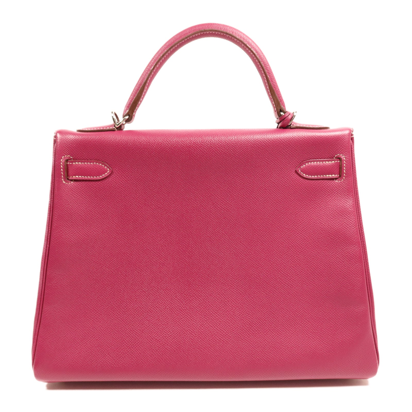 HERMES Epsom皮革Kelly 32銀扣手挽肩背兩用袋Tosca