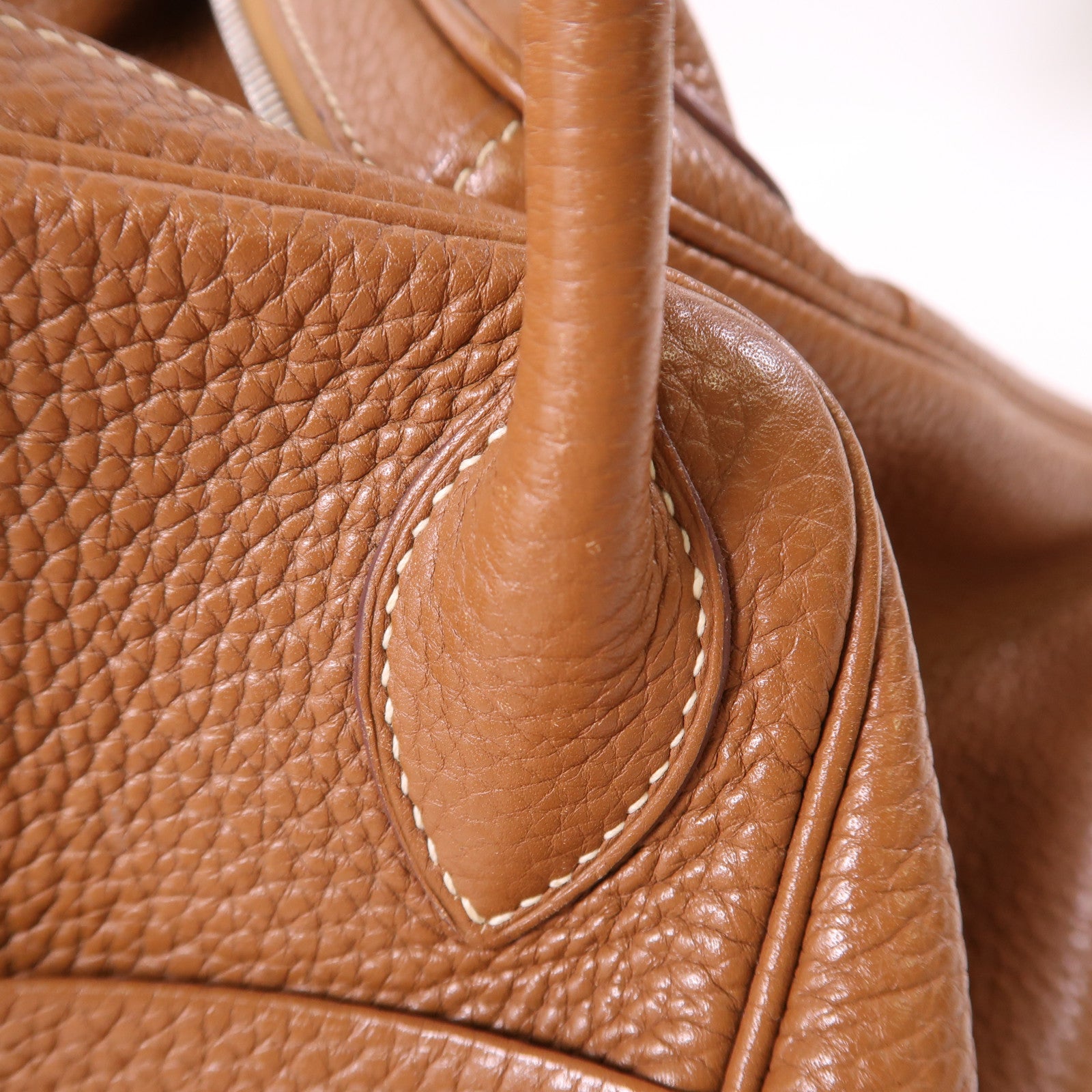 HERMES Clemence皮革Lindy 30銀扣手挽肩背兩用袋Gold