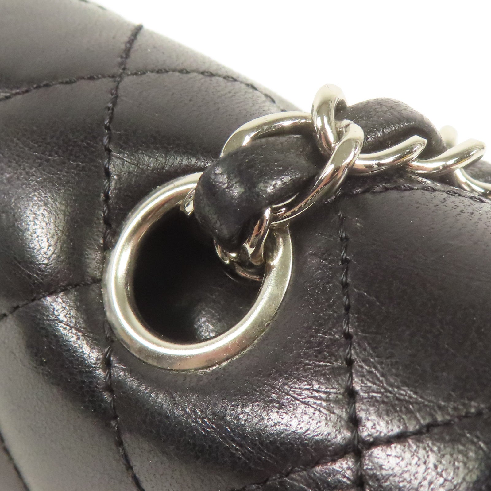 CHANEL 羊皮皮革Classic 25銀扣鏈帶肩背袋