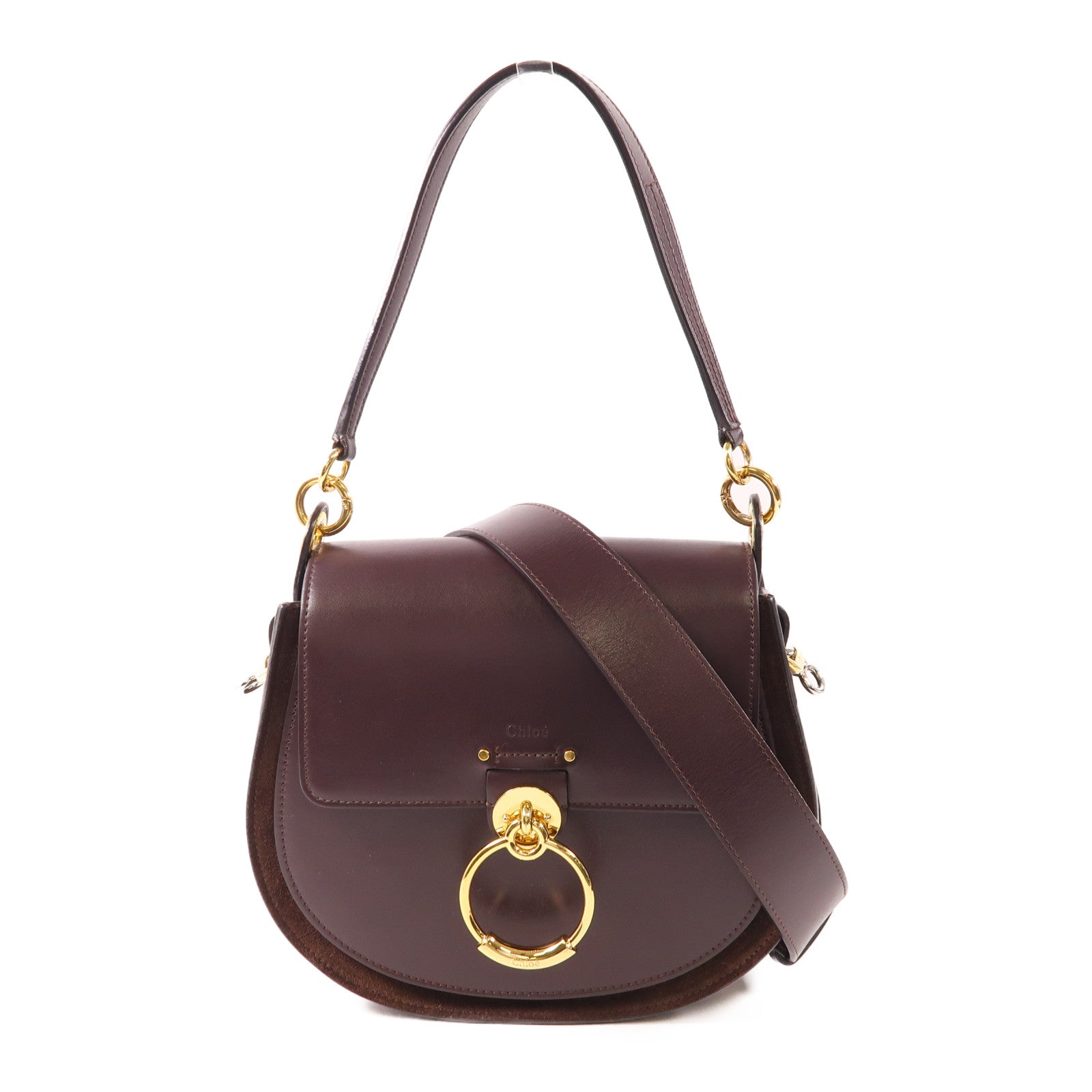 Chloe 牛皮皮革2 Way Bag金扣手挽肩背兩用袋
