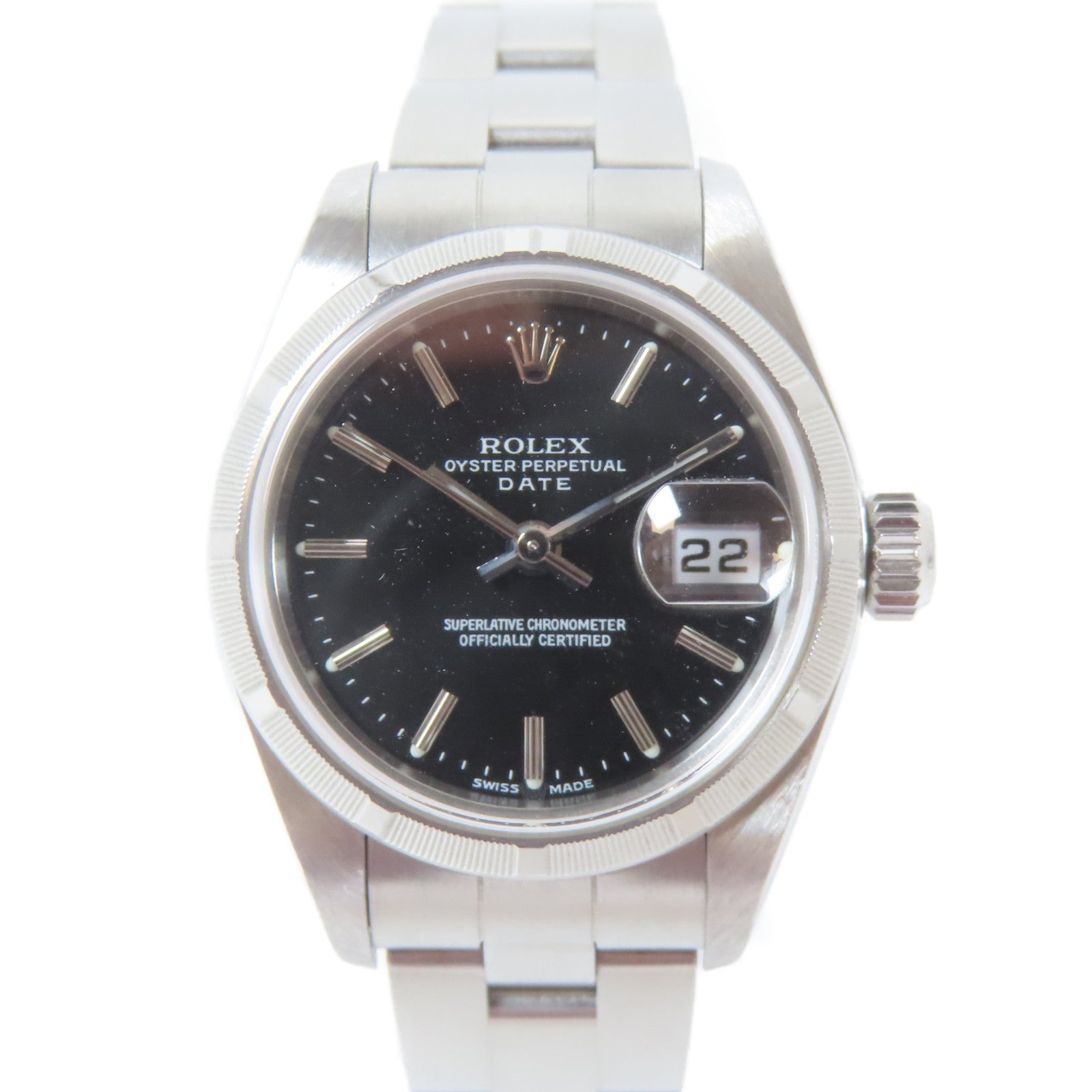 ROLEX Oyster Perpetual 26mm不鏽鋼手錶自動機芯黑色/黑色