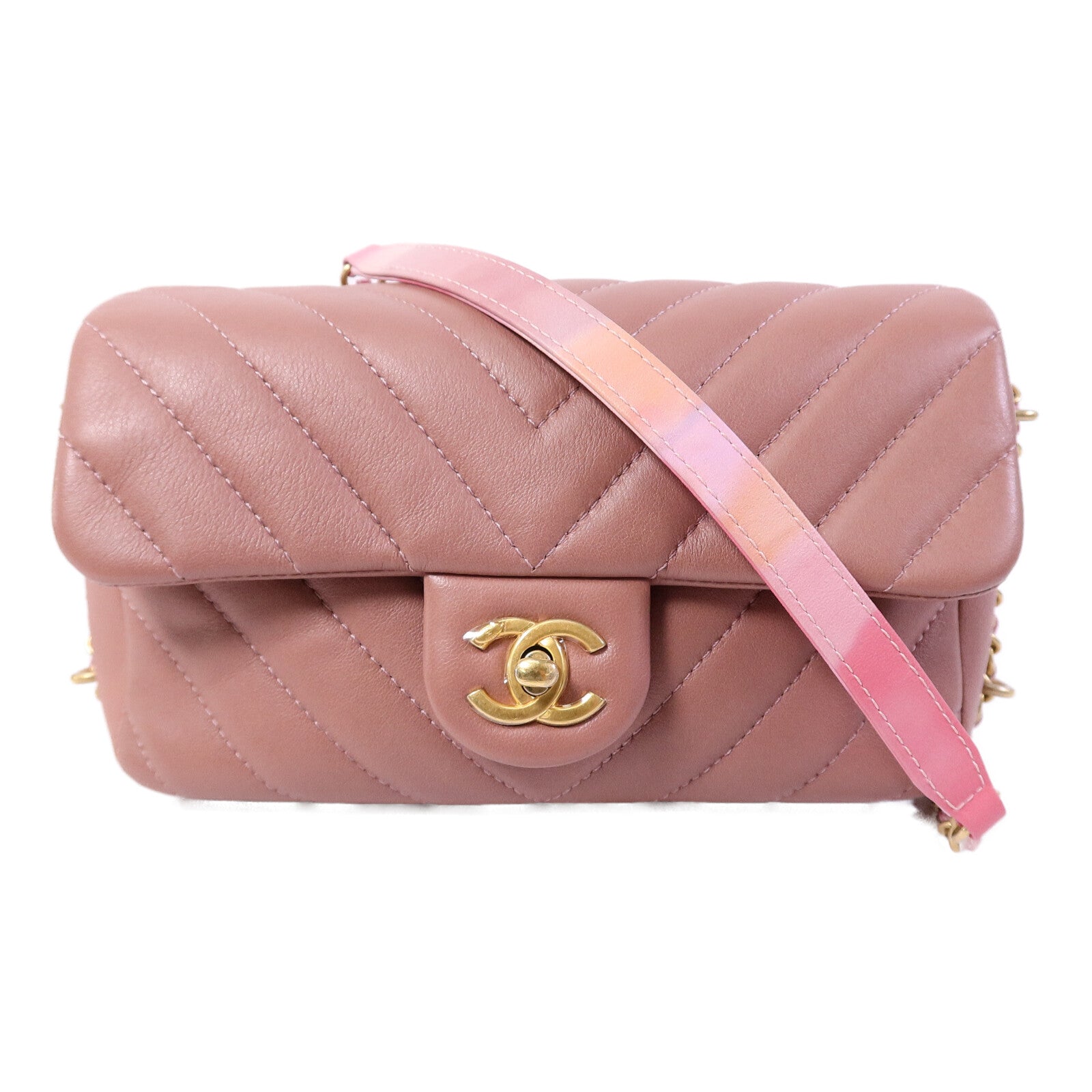 CHANEL 羊皮皮革Chain shoulder鏈帶肩背袋