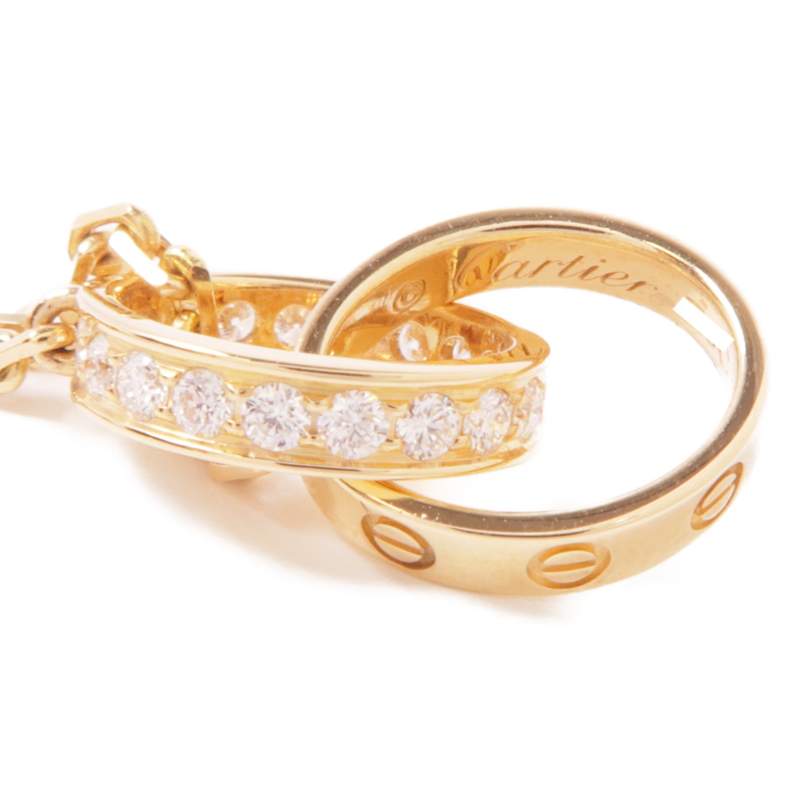 CARTIER 18K玫瑰金Love Necklace Diamonds鑽石項鍊