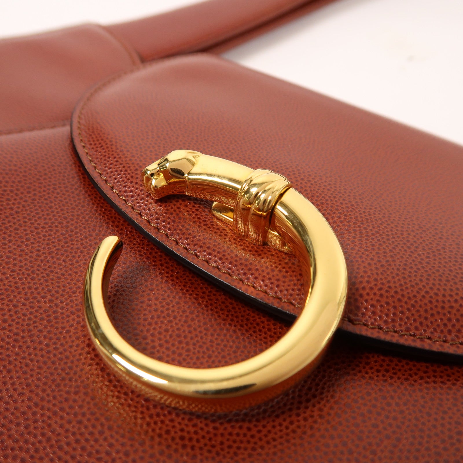 SELECTION 牛皮皮革Panthere Shoulder Bag金扣肩背袋