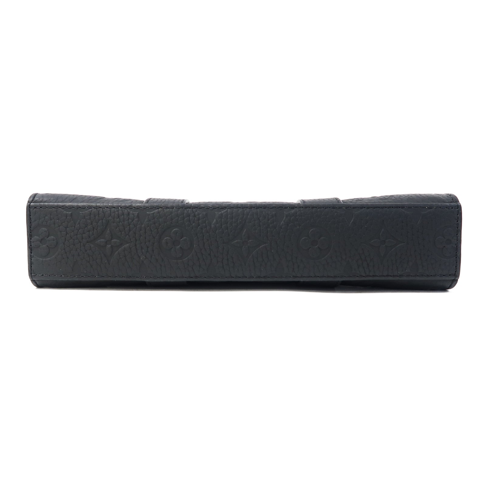 LOUIS VUITTON Monogram Taurillon Sac Plat Cross手挽肩背兩用袋黑色