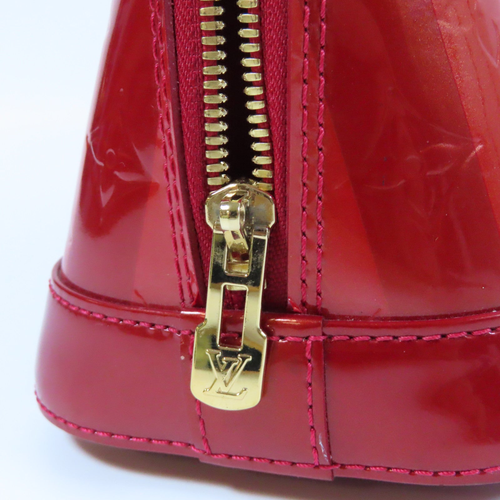 LOUIS VUITTON 【激減優惠】Monogram Vernis Alma BB金扣手挽袋紅色