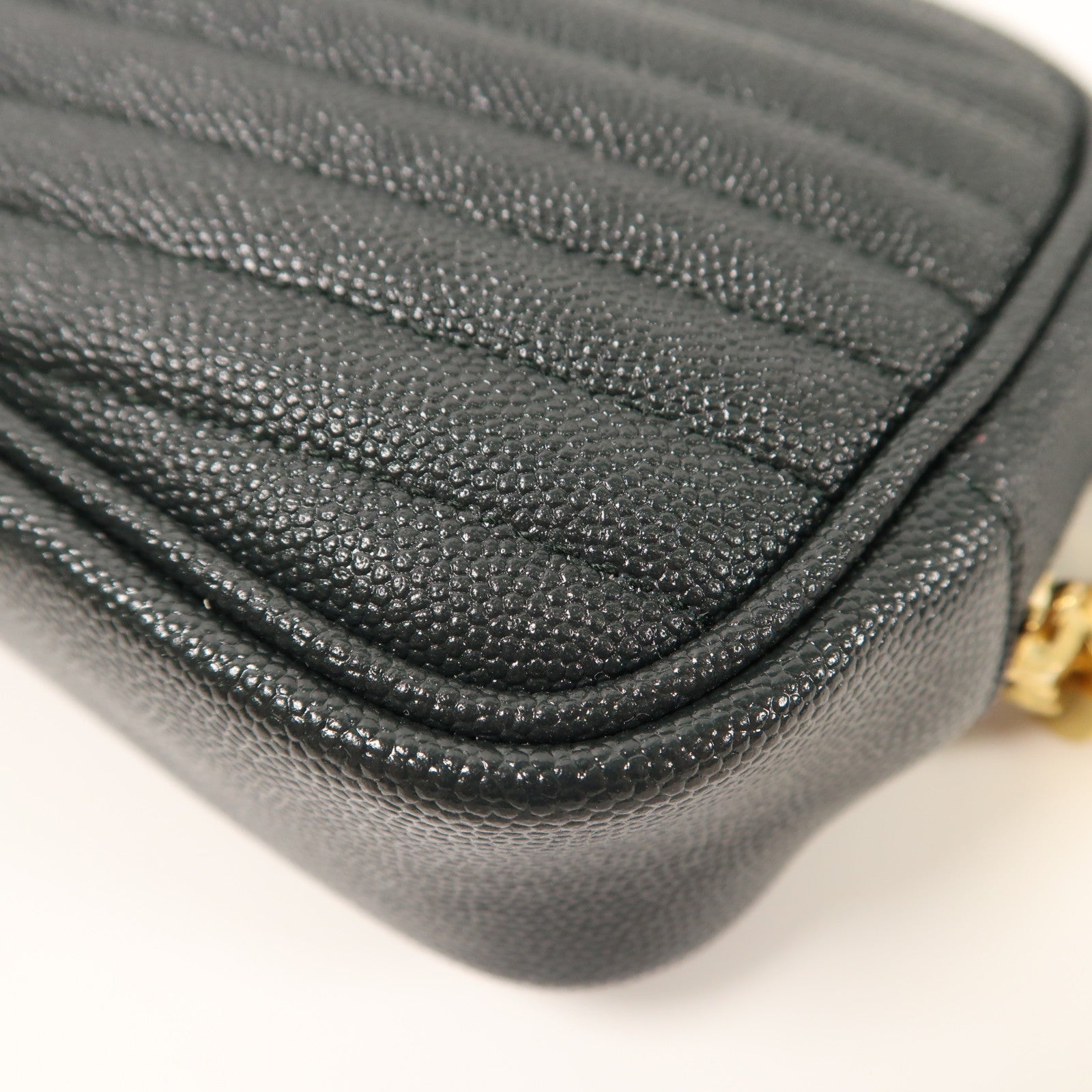 YVES SAINT LAURENT 牛皮皮革Shoulder Bag金扣鏈帶肩背袋