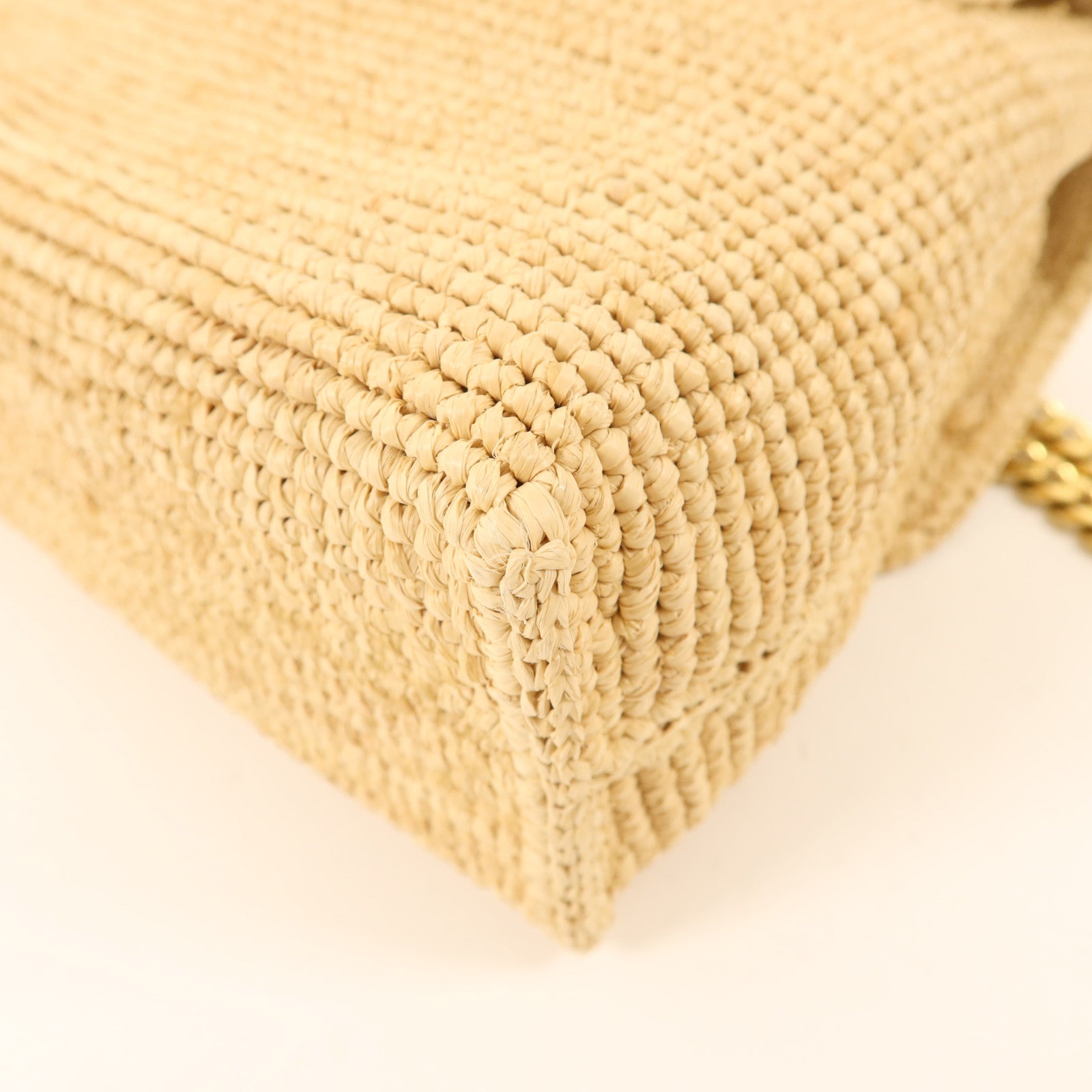 CELINE Raffia Victoire Bag金扣鏈帶肩背袋