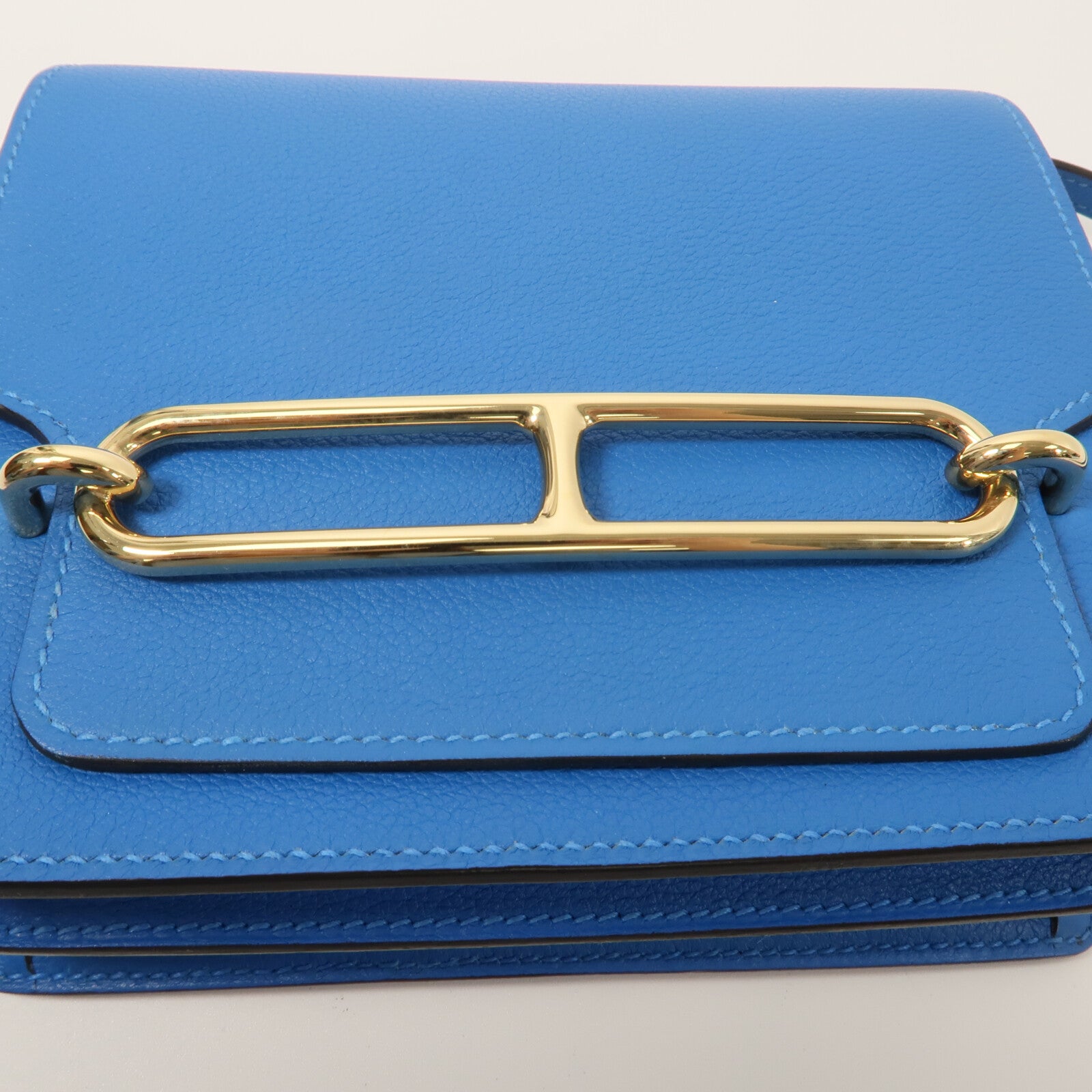 HERMES Evercolor皮革Roulis Mini肩背袋Blue Zanzibar