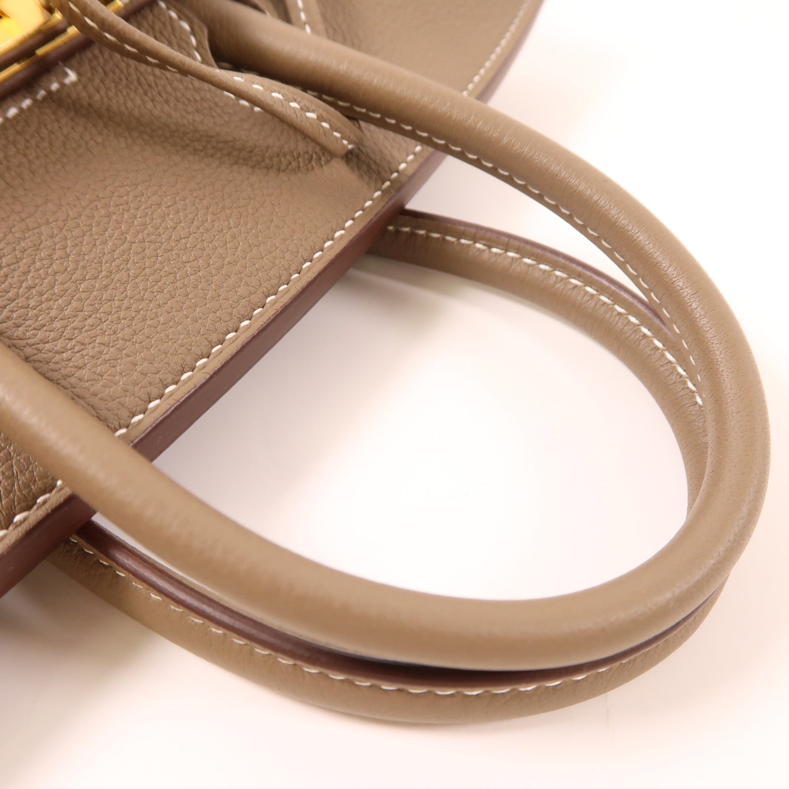 HERMES ogo皮革Birkin 25金扣手挽袋Etoupe大象灰色