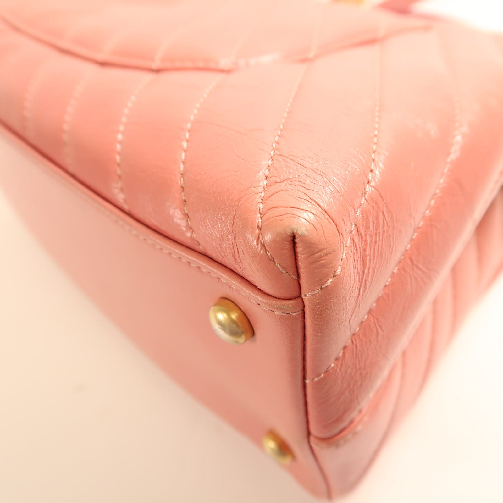 CHANEL 蜥蝪皮革/牛皮皮革Flap with Top Handle金扣手挽肩背兩用袋