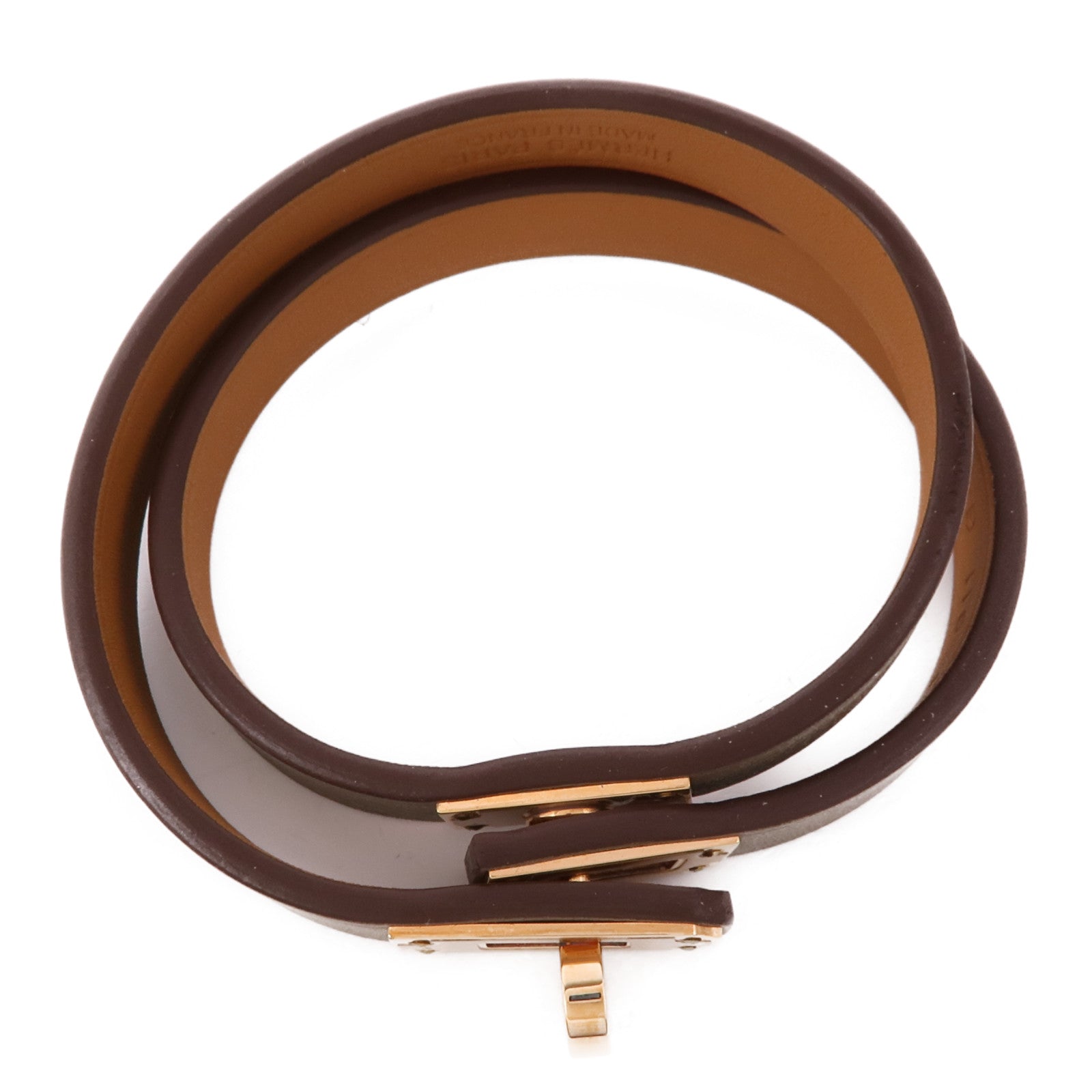 HERMES Swift皮革Mini Kelly Bracelet手鐲Etoupe