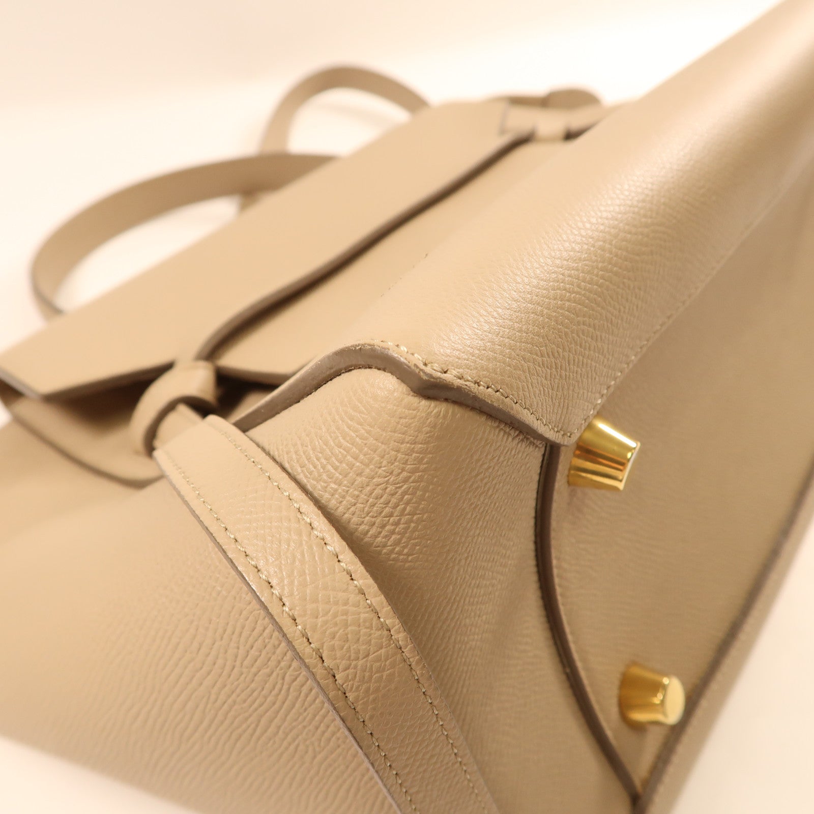 CELINE 羊皮皮革Belt Bag金扣手挽肩背兩用袋米色