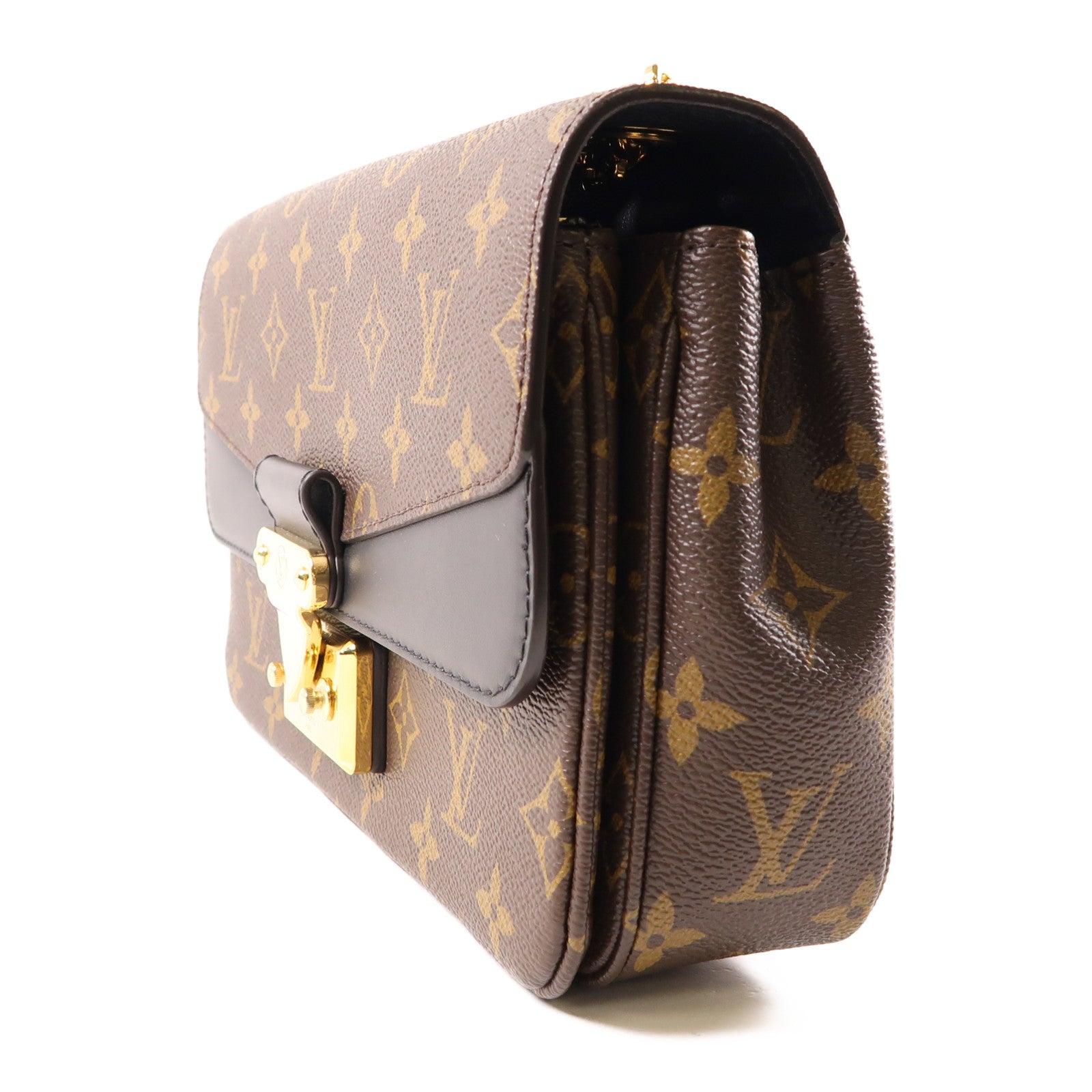LOUIS VUITTON Monogram Marceau金扣鏈帶肩背袋棕色
