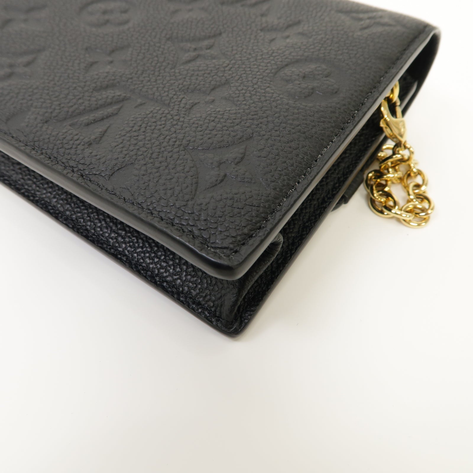 LOUIS VUITTON Monogram Empreinte Vavin金扣鏈帶肩背袋黒色