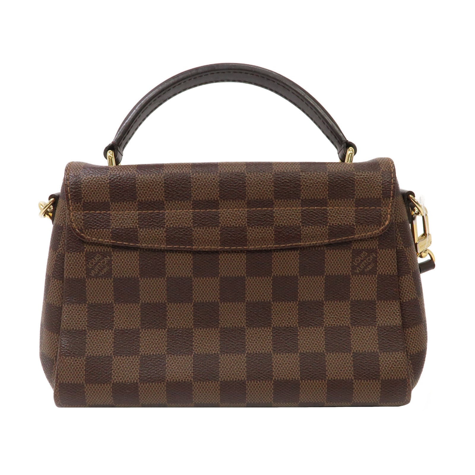 LOUIS VUITTON Damier Ebene Croisette金扣手挽肩背兩用袋啡色