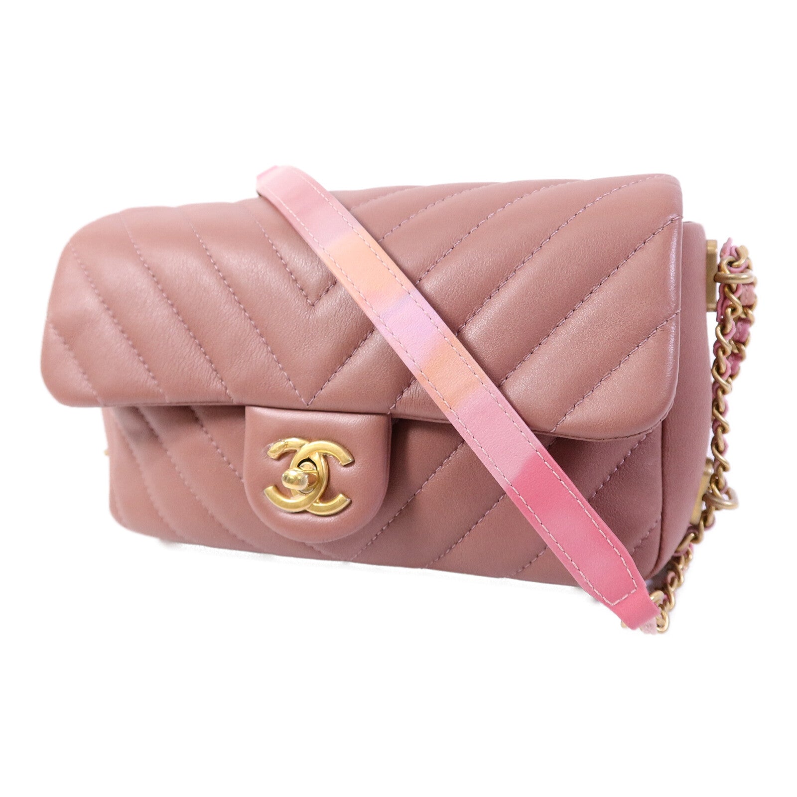 CHANEL 羊皮皮革Chain shoulder鏈帶肩背袋