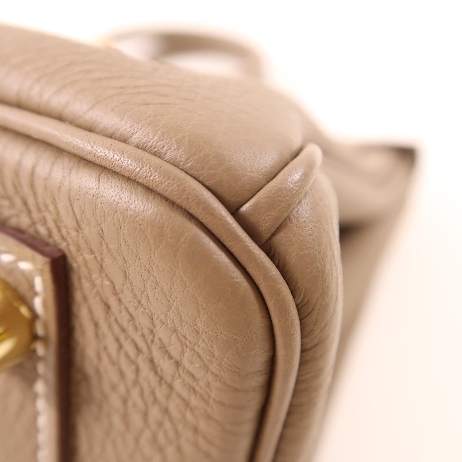 HERMES ogo皮革Birkin 25金扣手挽袋Etoupe大象灰色
