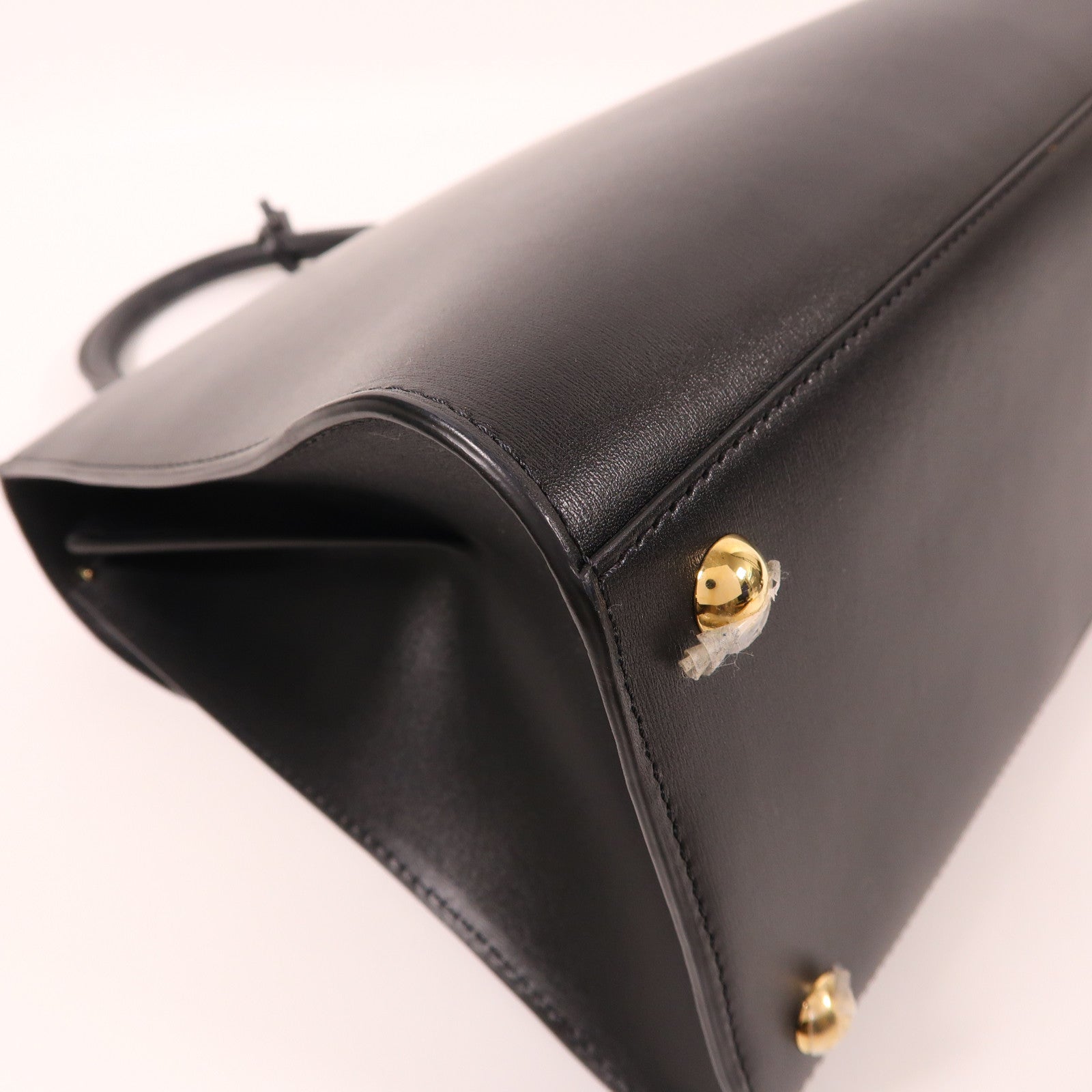 Delvaux GHW Brillant MM 2 Way Shoulder Bag Calfskin Leather Black