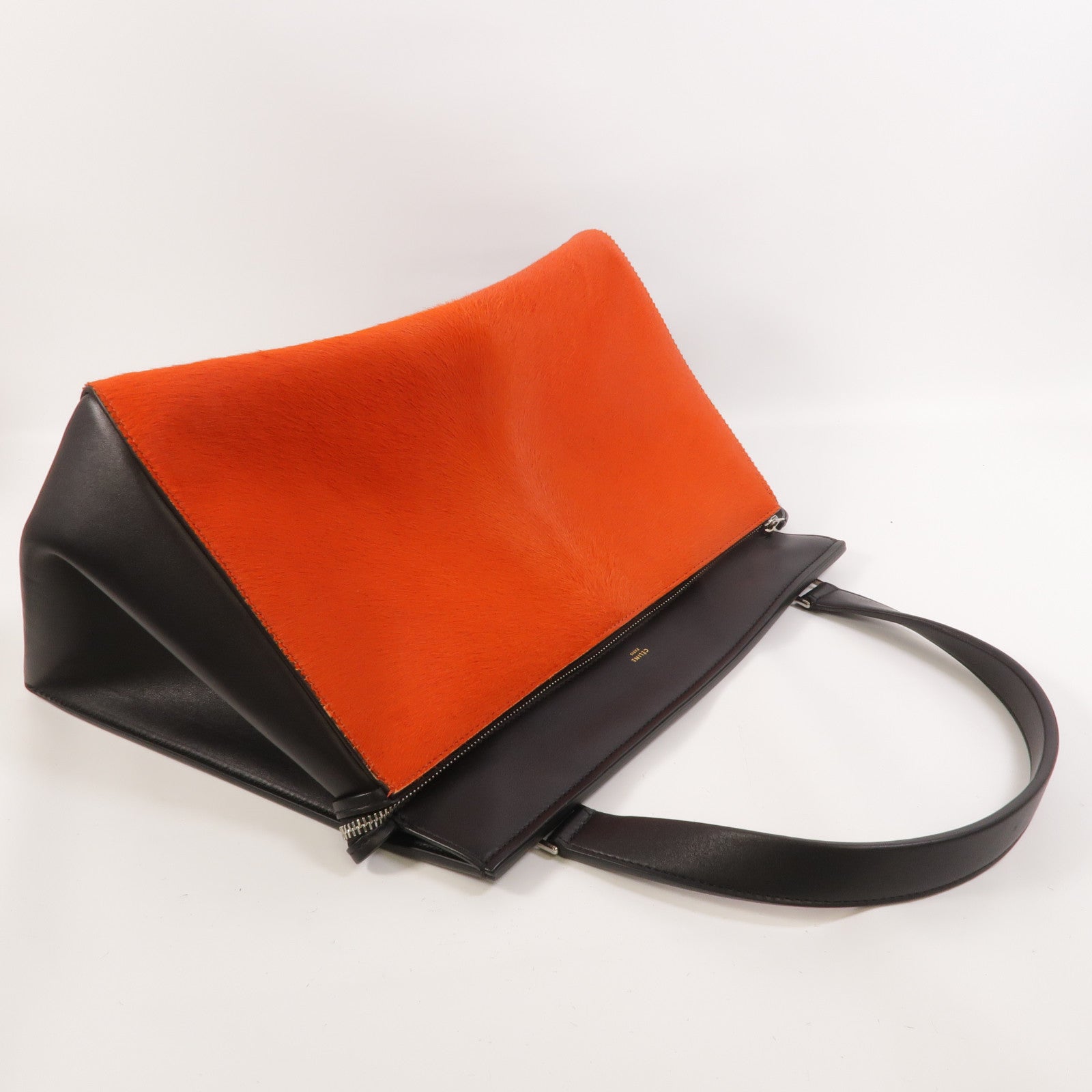 CELINE 馬毛/牛皮皮革Edge Medium肩背袋