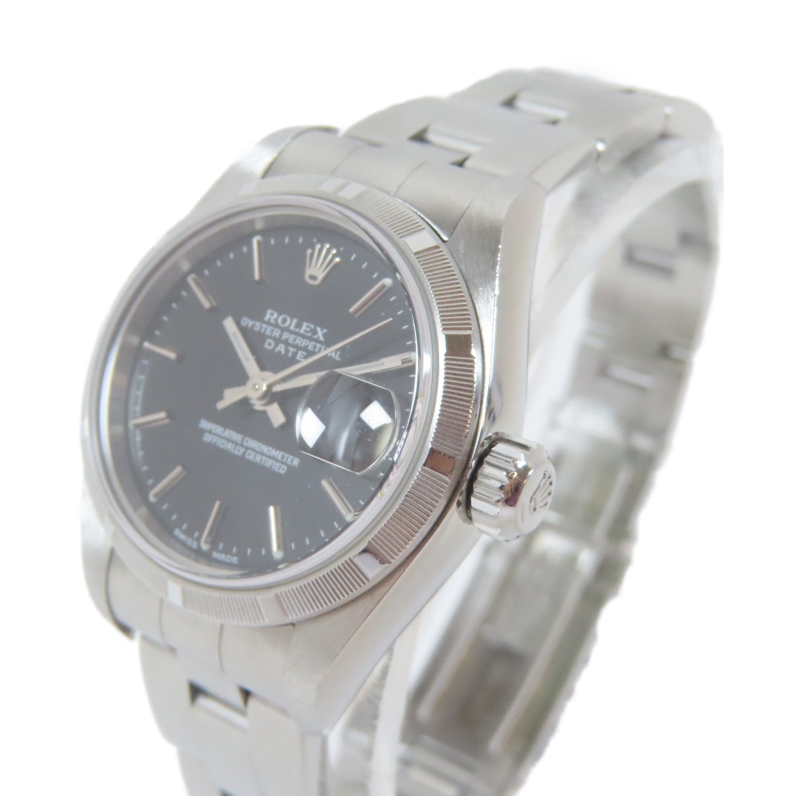 ROLEX Oyster Perpetual 26mm不鏽鋼手錶自動機芯黑色/黑色