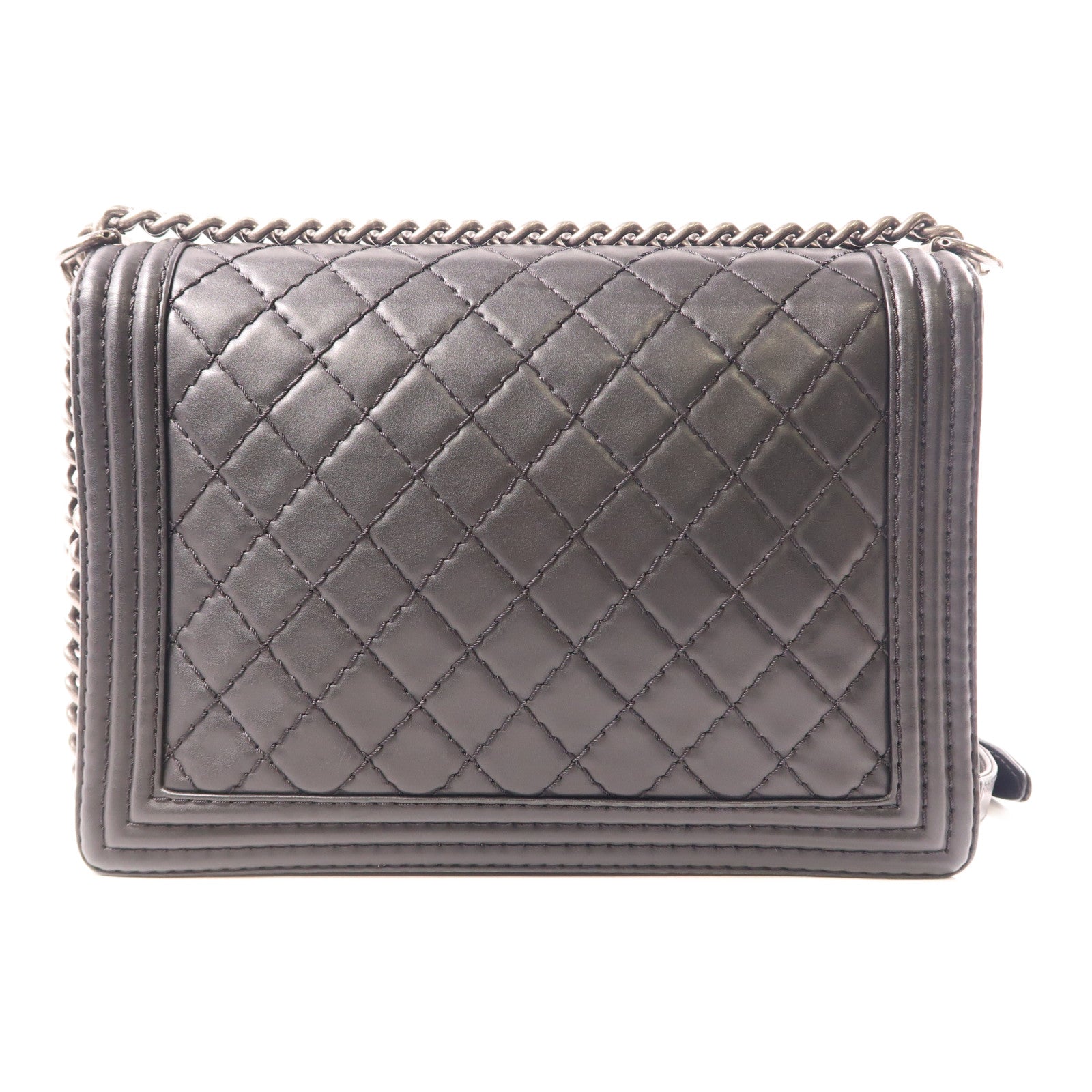 CHANEL CC SHW Boy 30 Crossbody Chain Shoulder Bag Leather