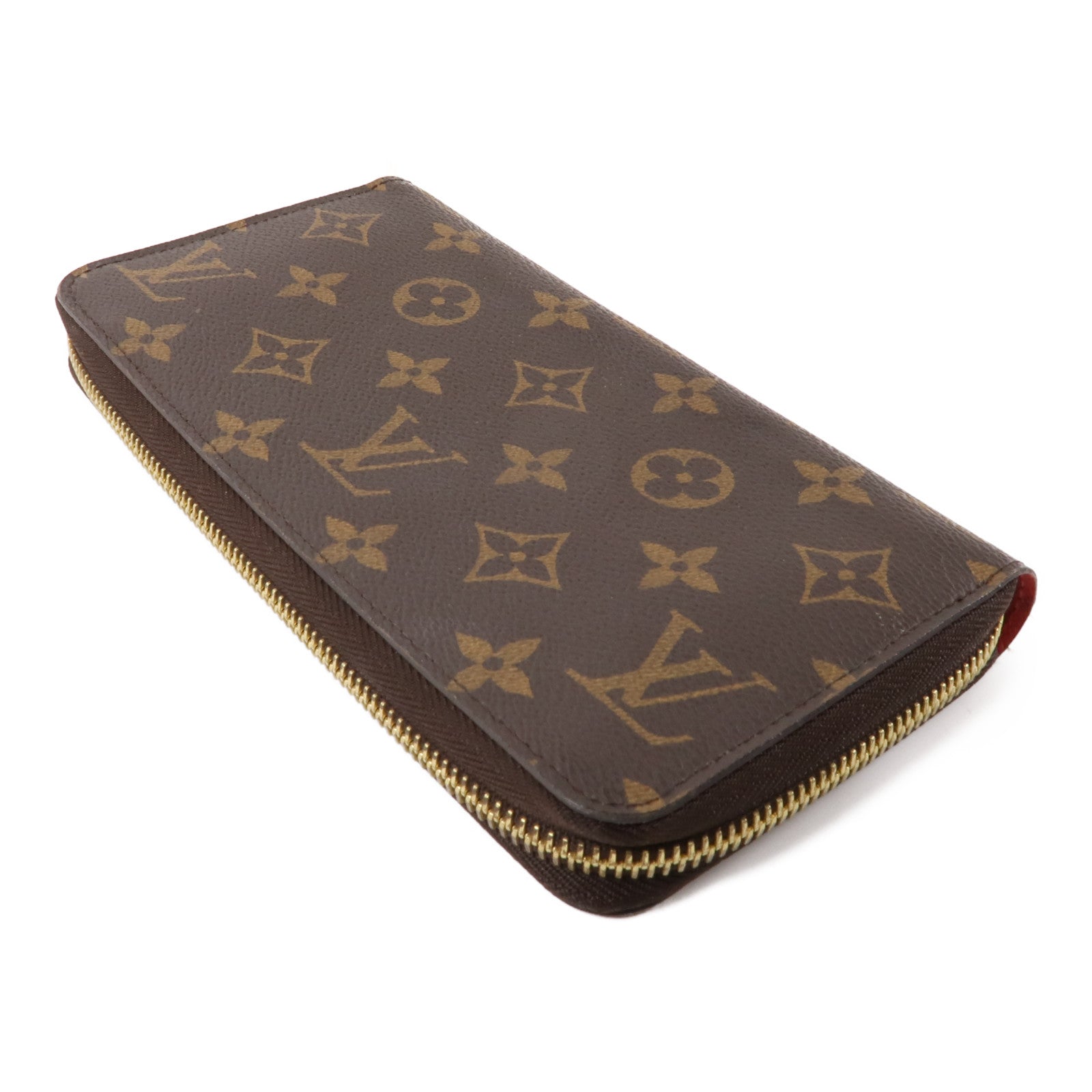 LOUIS VUITTON Monogram Zippy Wallet金扣長錢包棕色