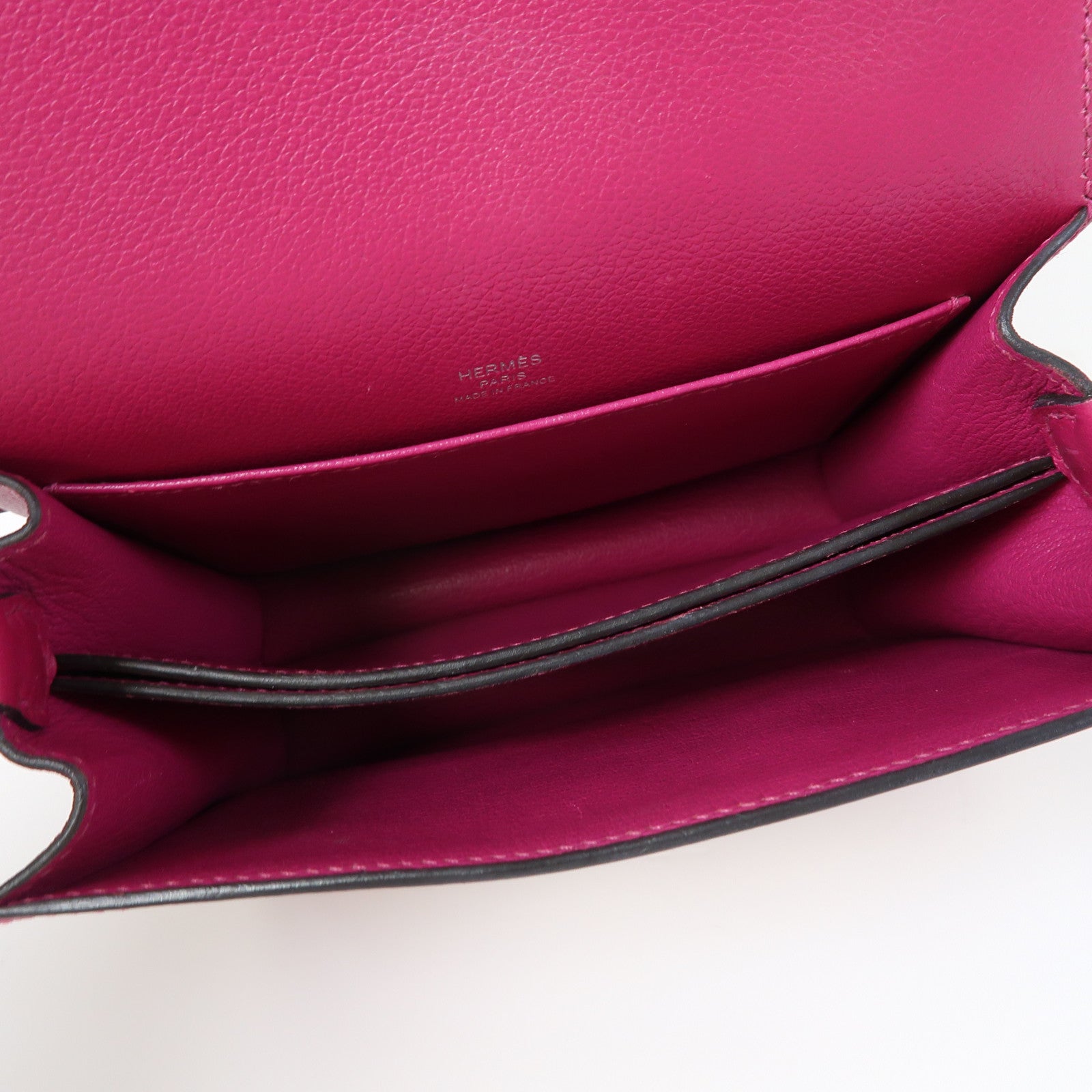 HERMES 【激減優惠】Evercolor皮革Mini Roulis銀扣肩背袋木蘭粉色