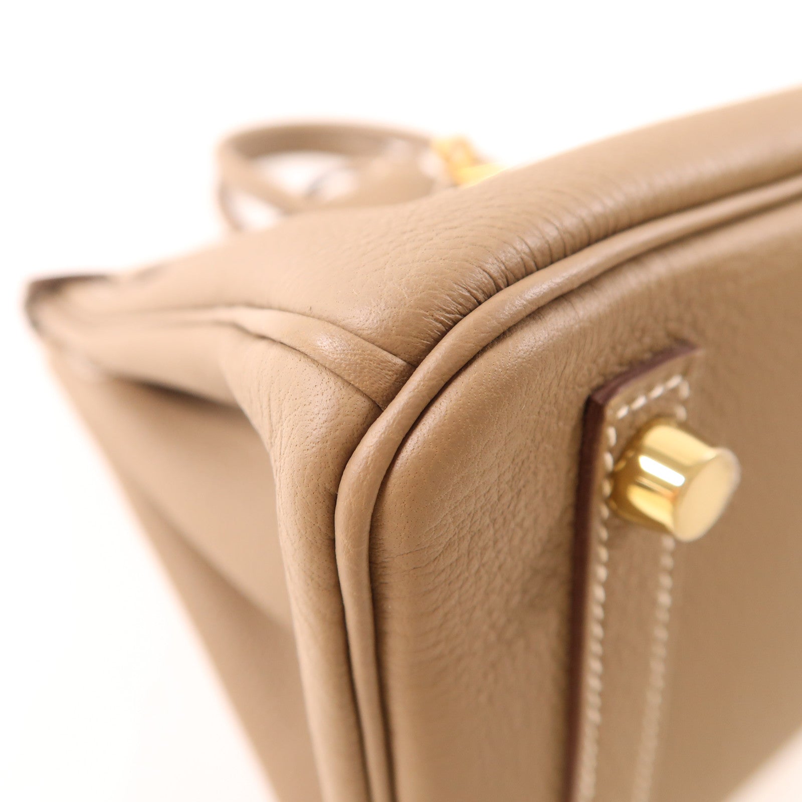 HERMES ogo皮革Birkin 25金扣手挽袋Etoupe大象灰色
