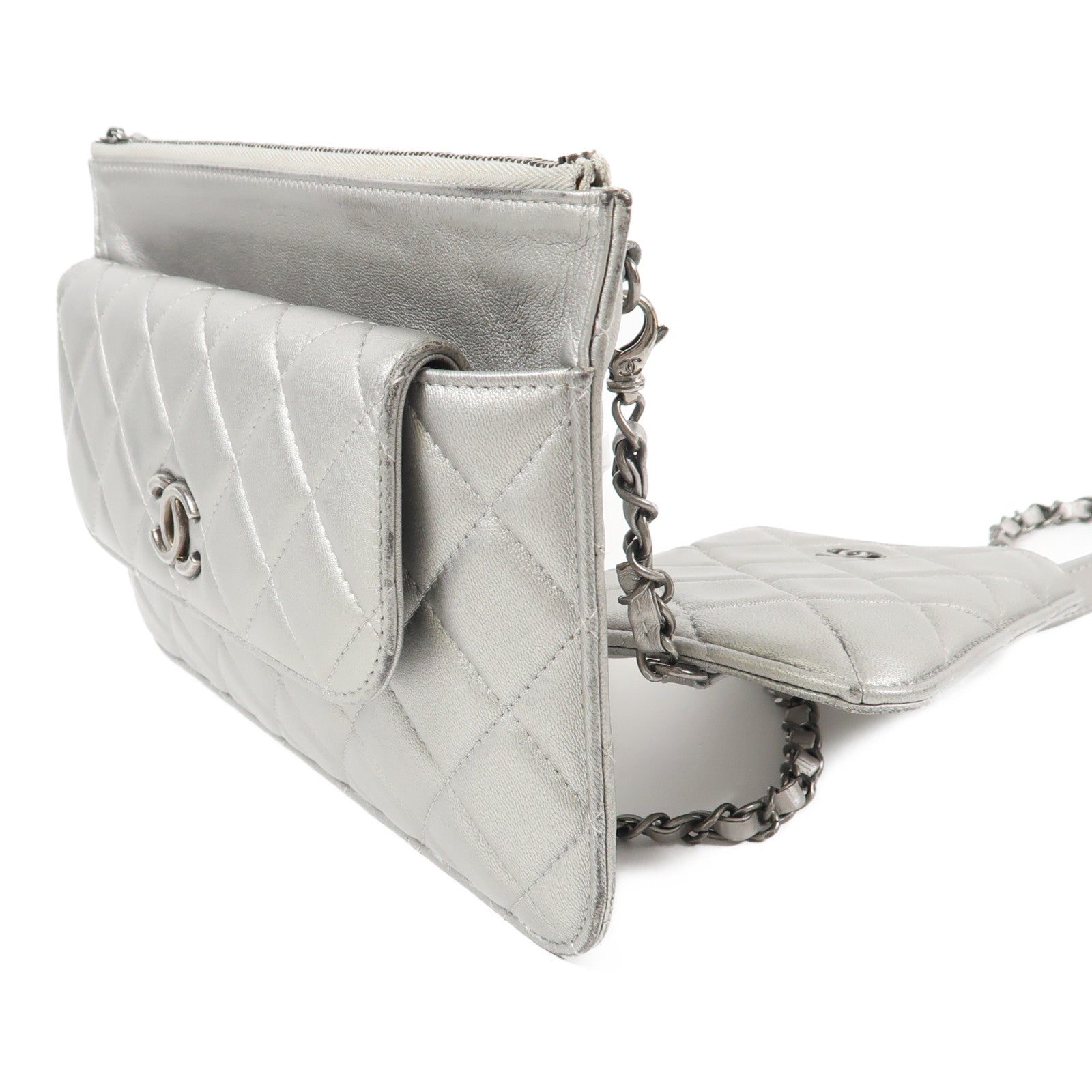 CHANEL 羊皮皮革Shoulder Bag鏈帶肩背袋