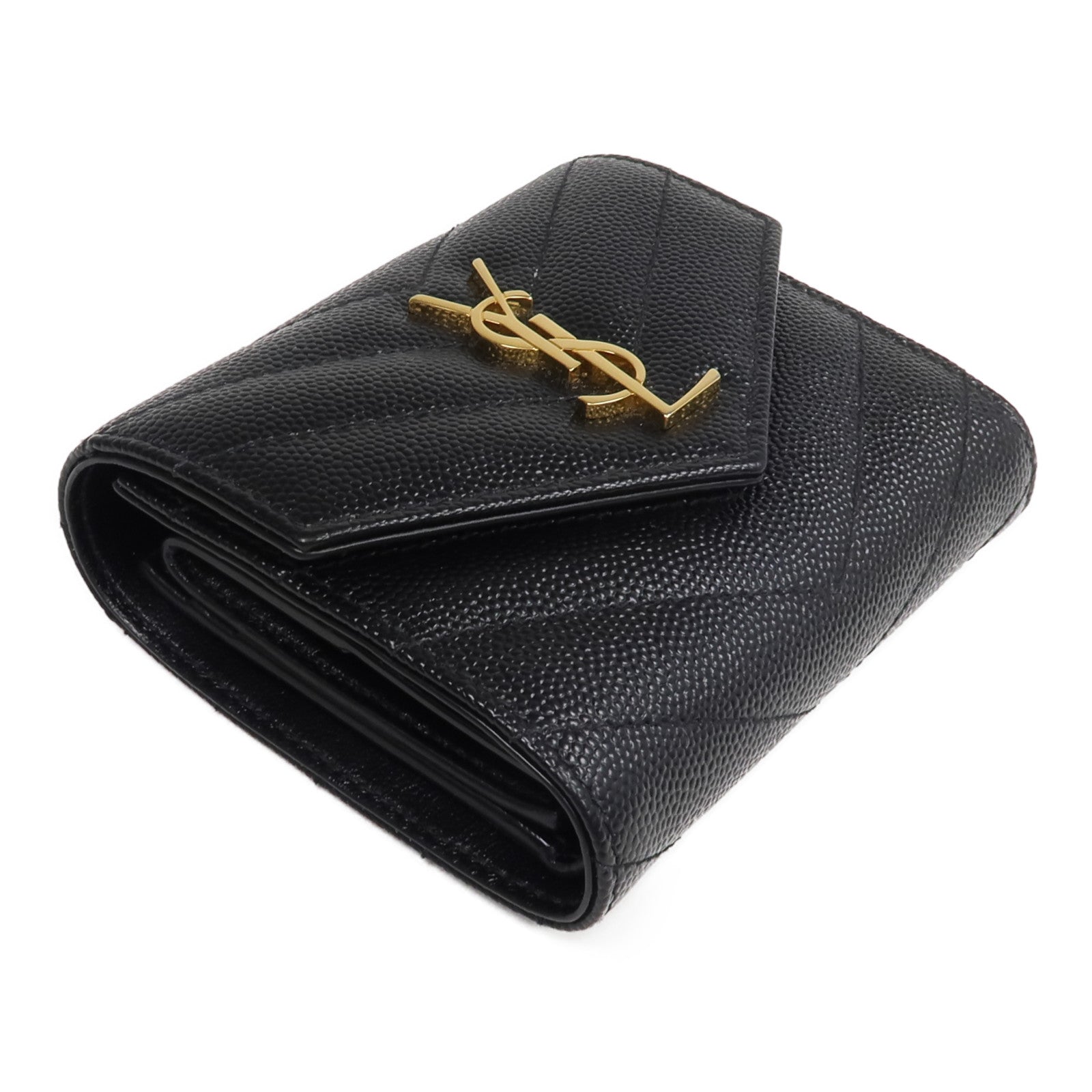 SAINT LAURENT 牛皮皮革Three-fold Wallet錢包