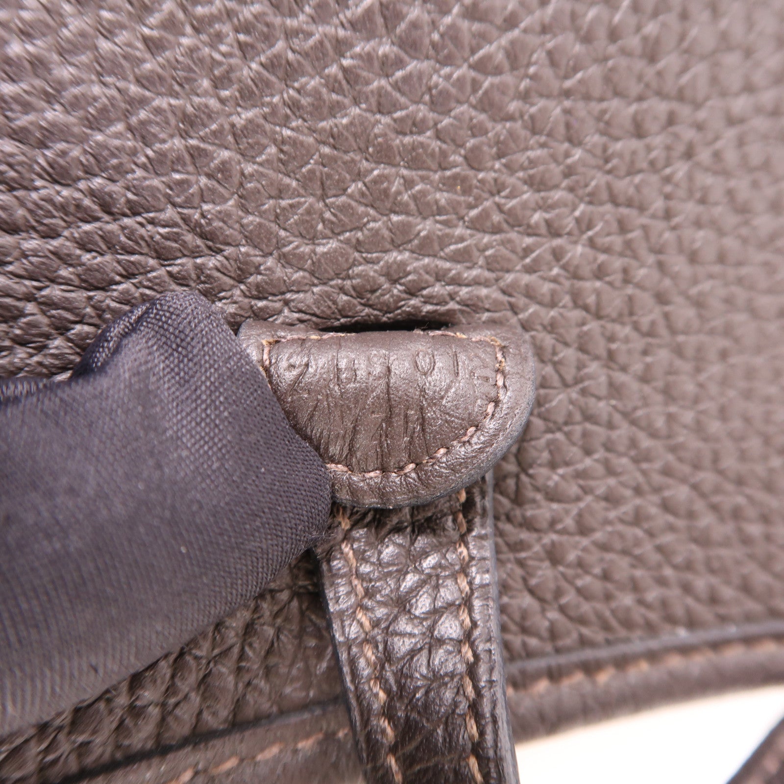 HERMES 【激減優惠】Clemence皮革Evelyne TPM銀扣肩背袋Ebene