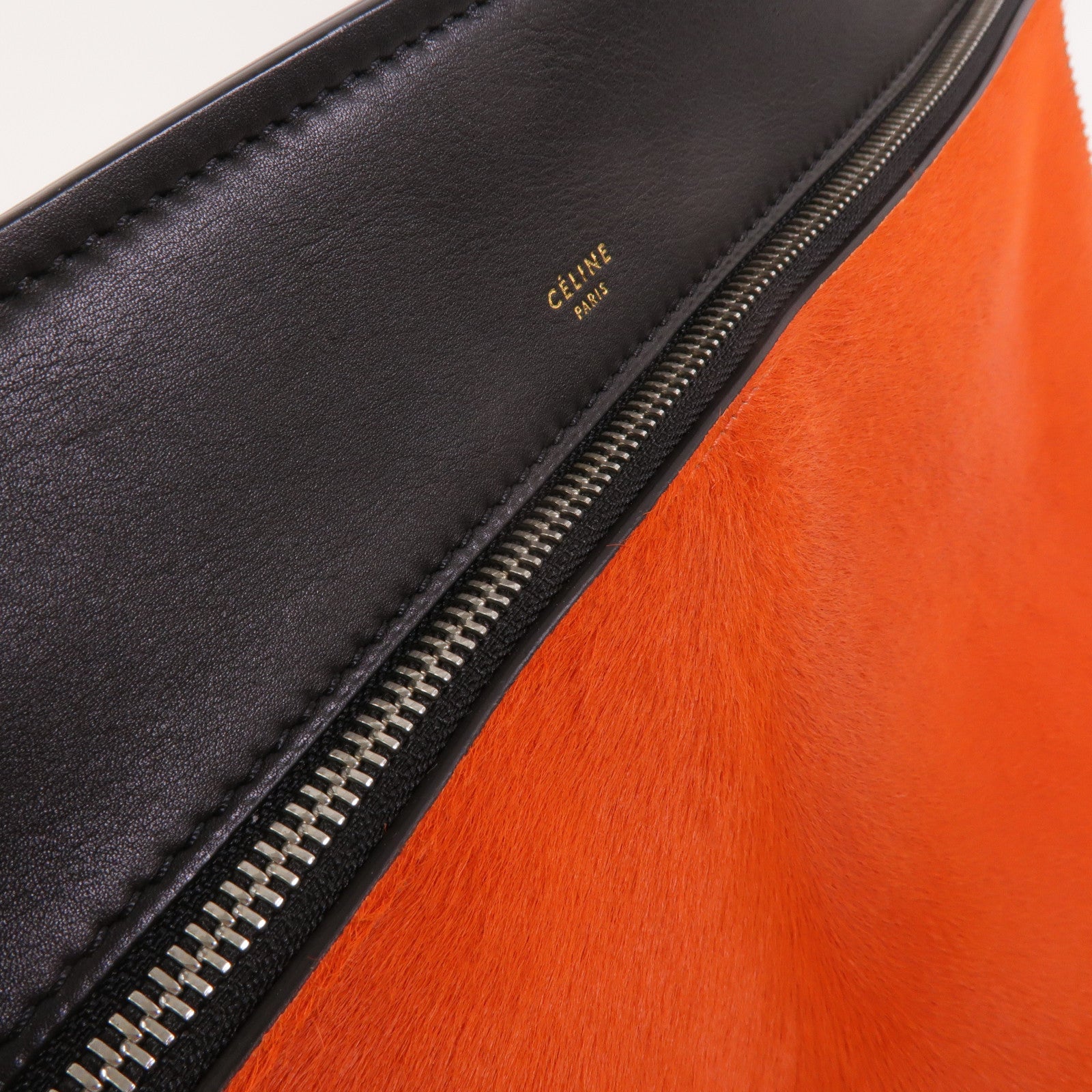 CELINE 馬毛/牛皮皮革Edge Medium肩背袋