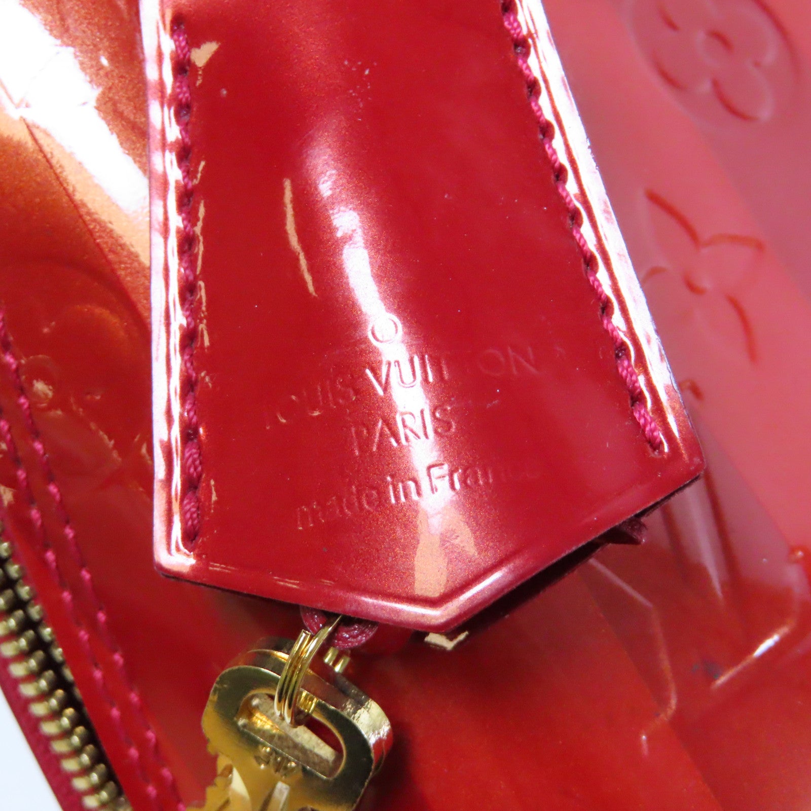 LOUIS VUITTON 【激減優惠】Monogram Vernis Alma BB金扣手挽袋紅色