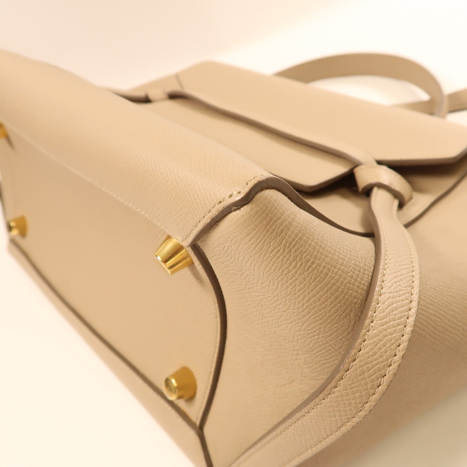 CELINE 羊皮皮革Belt Bag金扣手挽肩背兩用袋米色
