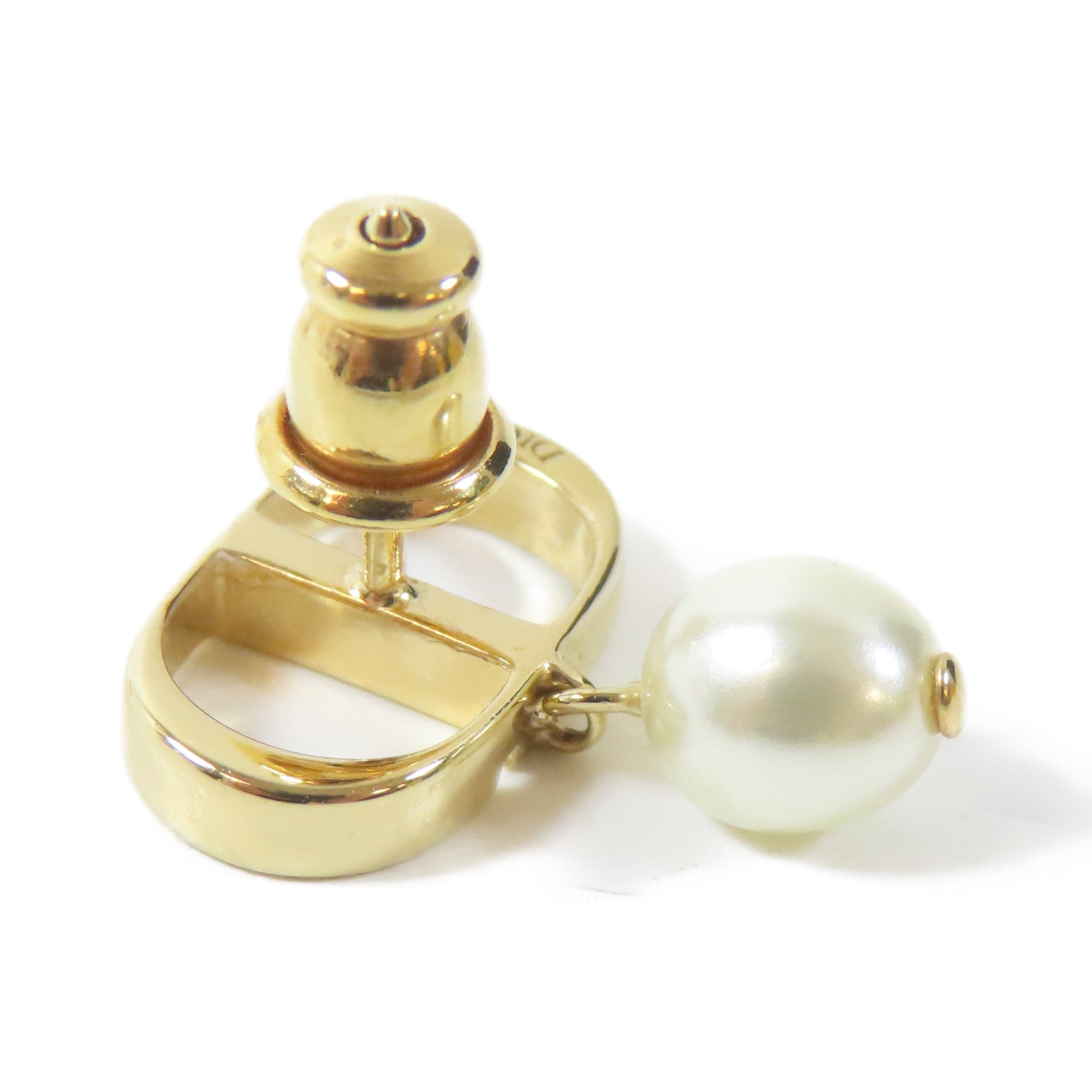 Dior 金屬Pierced Earring耳環金色