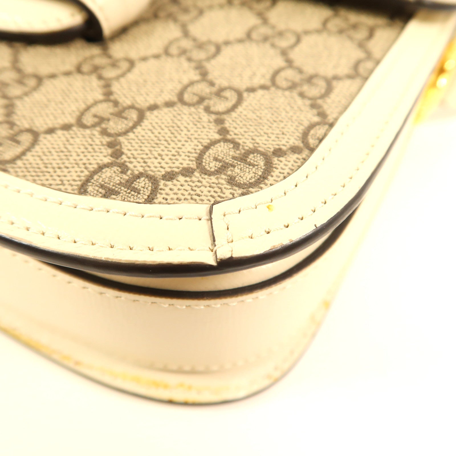 GUCCI 塗層帆布Horsebit 1955金扣肩背袋