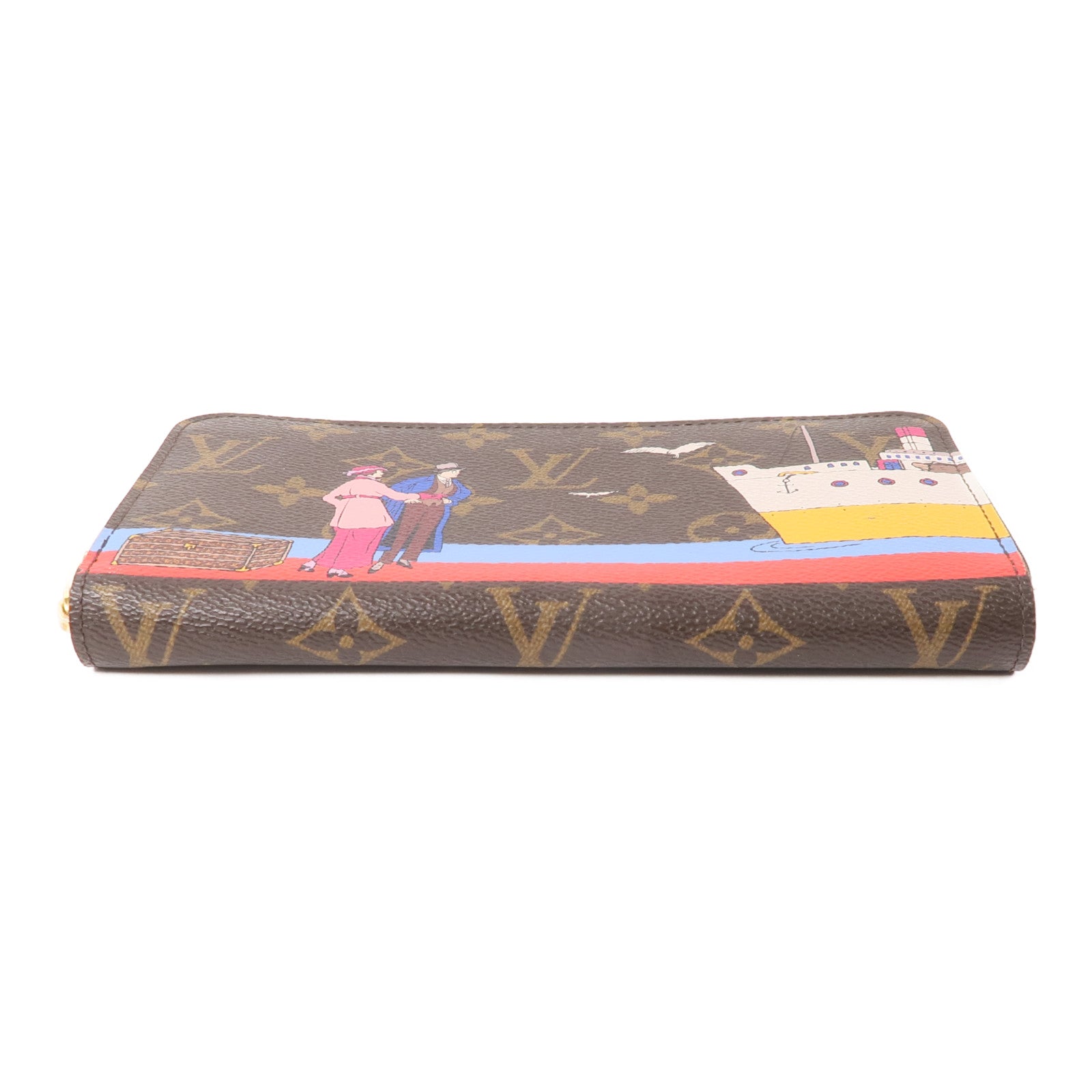 LOUIS VUITTON Monogram Zippy Wallet金扣長錢包棕色