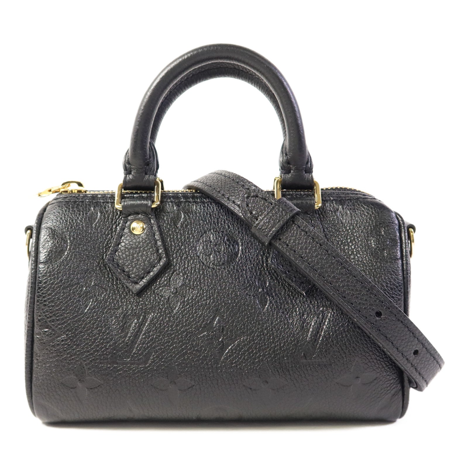 LOUIS VUITTON Monogram Empreinte Nano Speedy金扣手挽肩背兩用袋