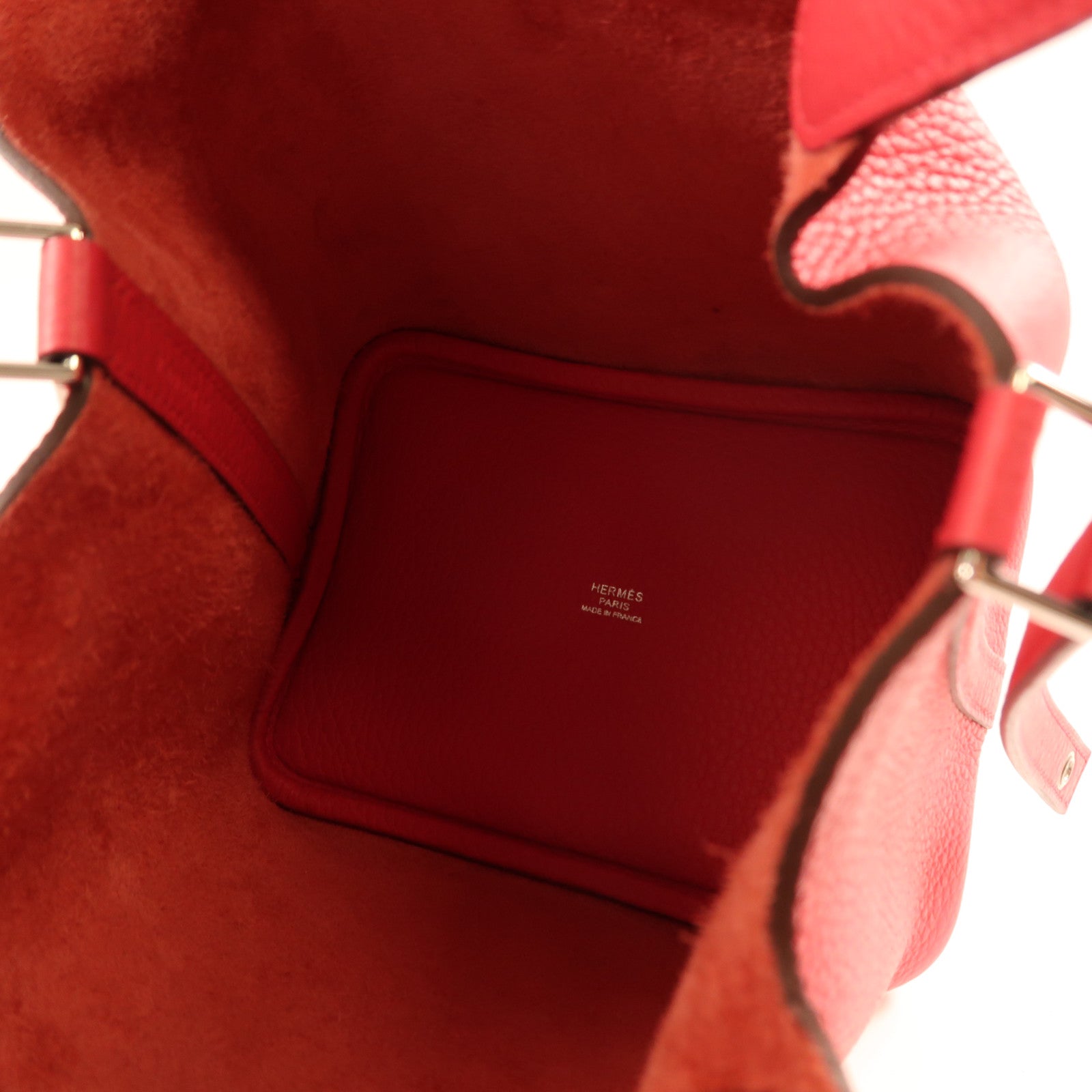 HERMES Clemence皮革Picotin PM銀扣手挽袋Rose Extreme