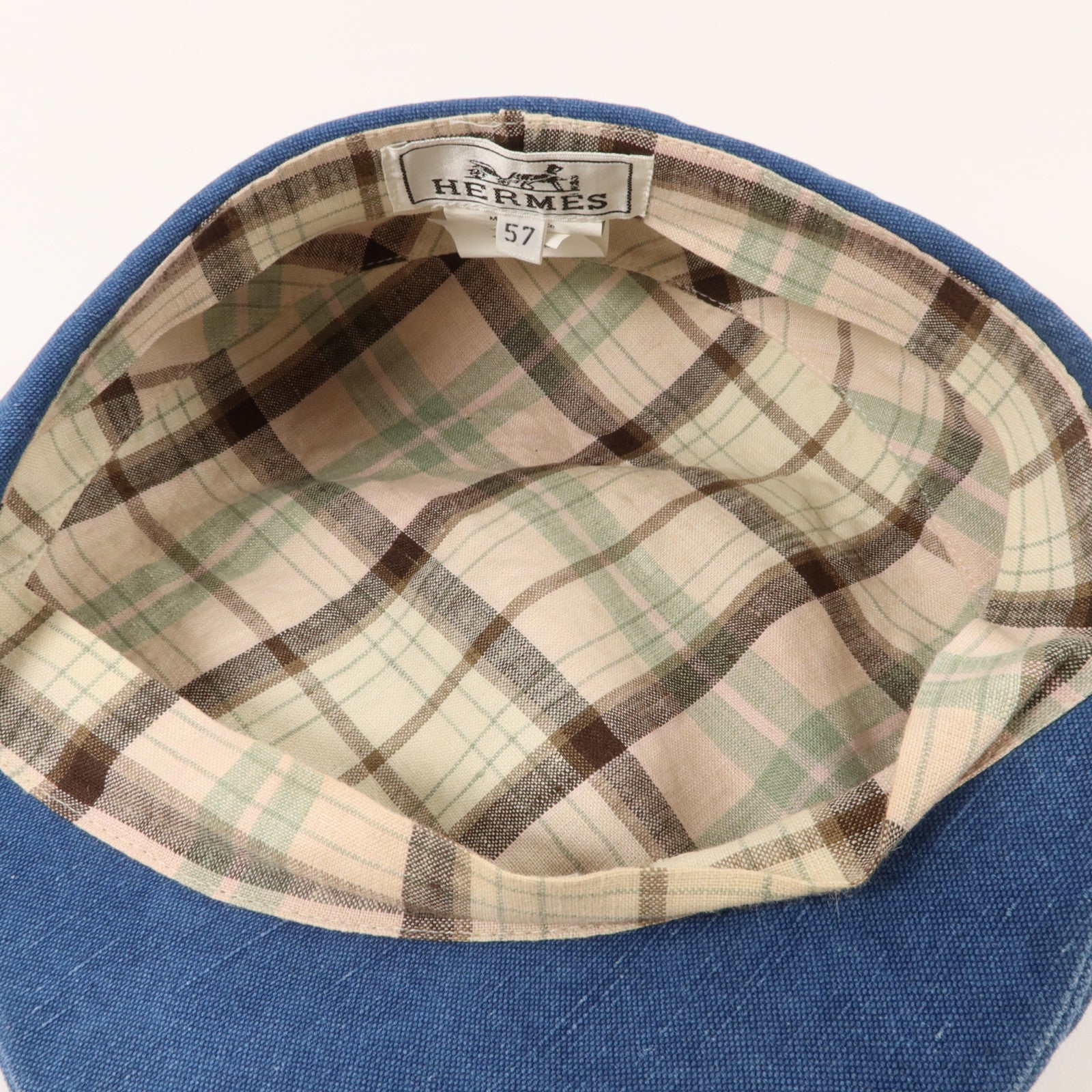 HERMES 麻布Saint-Honore Casquette Hat帽子
