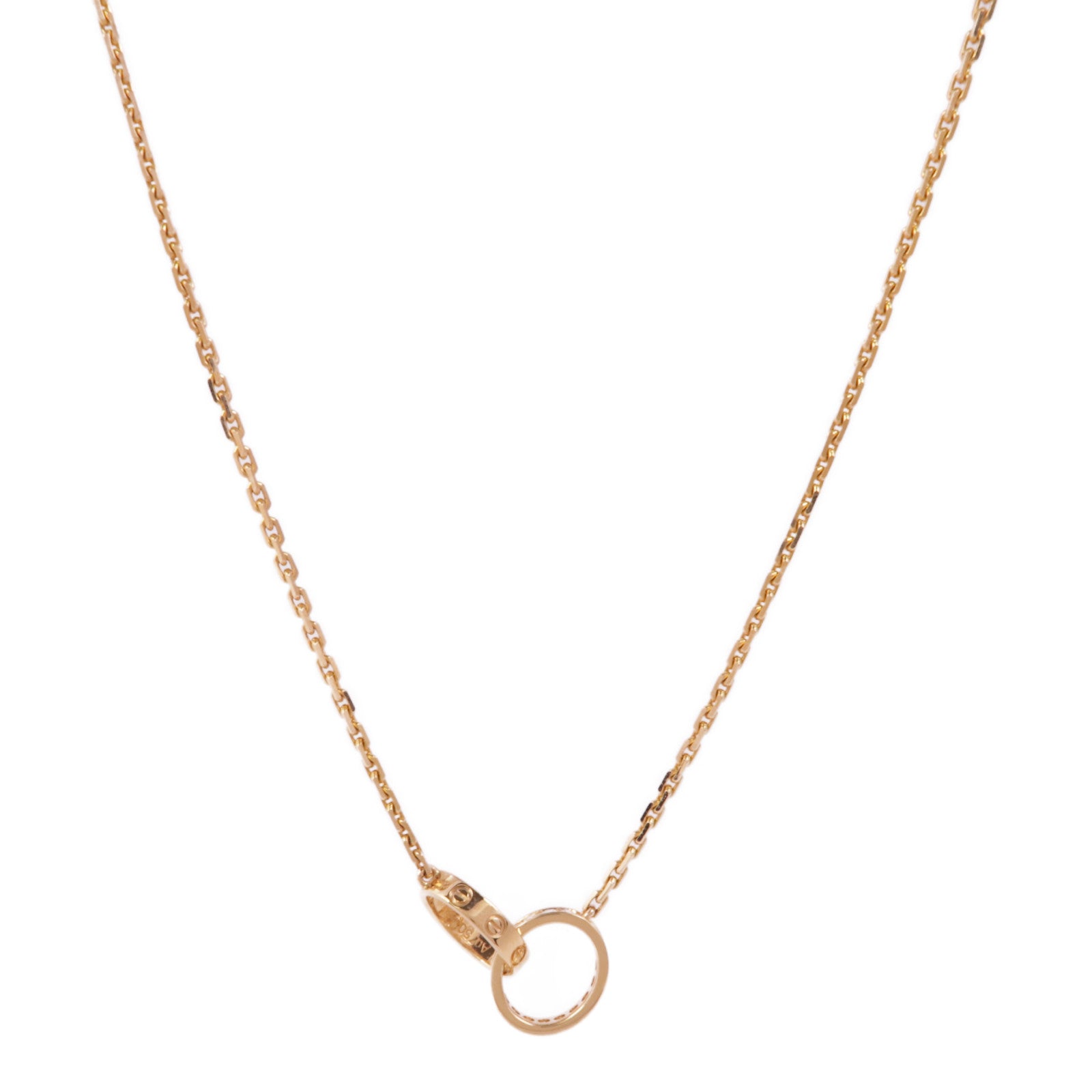 CARTIER 18K玫瑰金Love Necklace Diamonds鑽石項鍊
