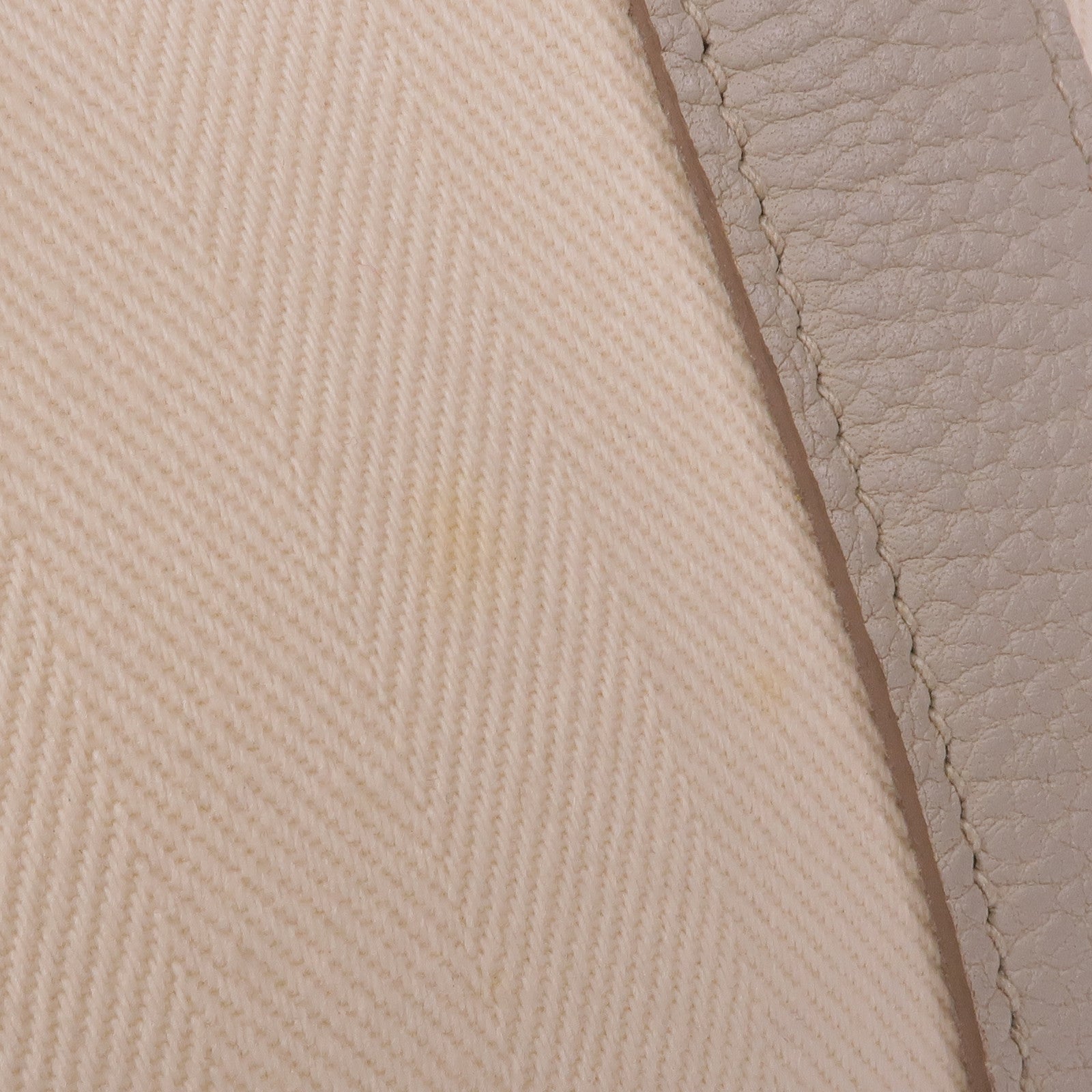 HERMES Toile Chevron帆布Garden Party TPM銀扣手挽袋Beton