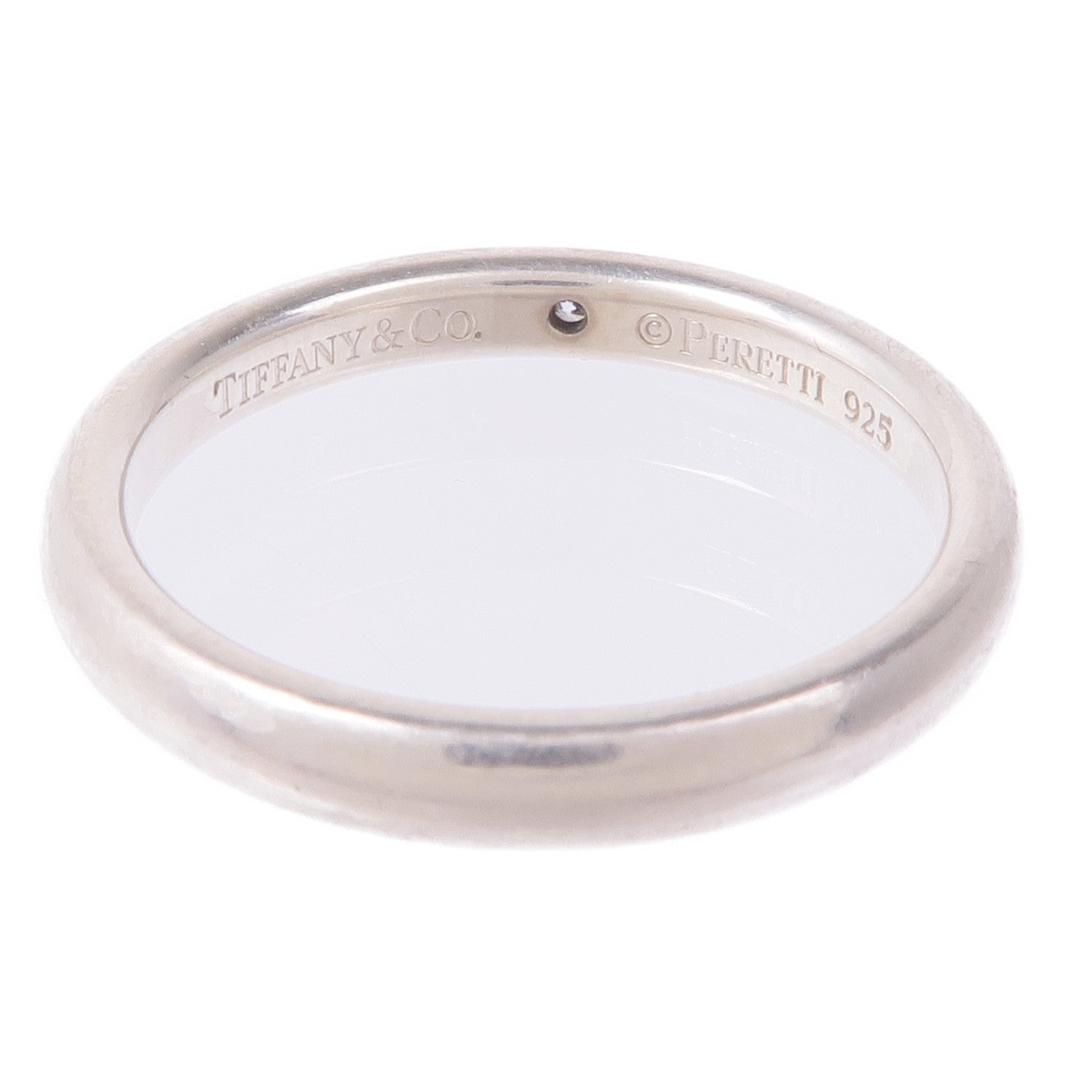 TIFFANY＆CO 925純銀Elsa Peretti Band Diamond Ring鑽石戒指US#7