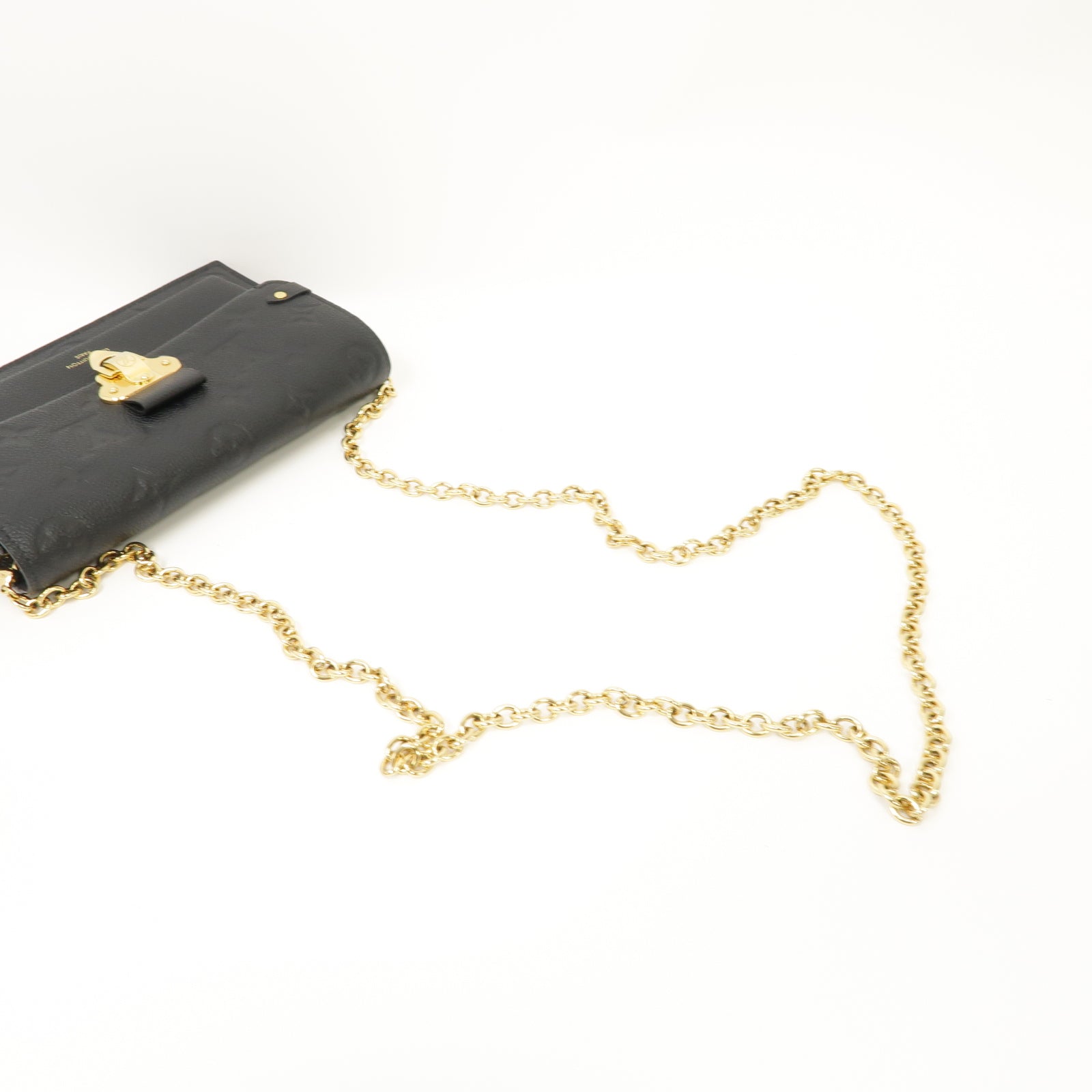 LOUIS VUITTON Monogram Empreinte Vavin金扣鏈帶肩背袋黒色