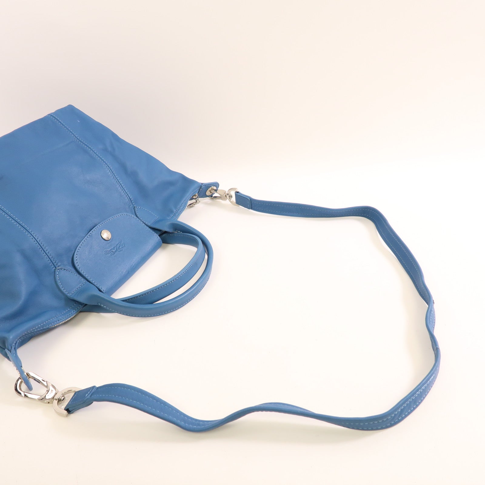 Longchamp SHW 2Way Shoulder Bag Calfskin Leather