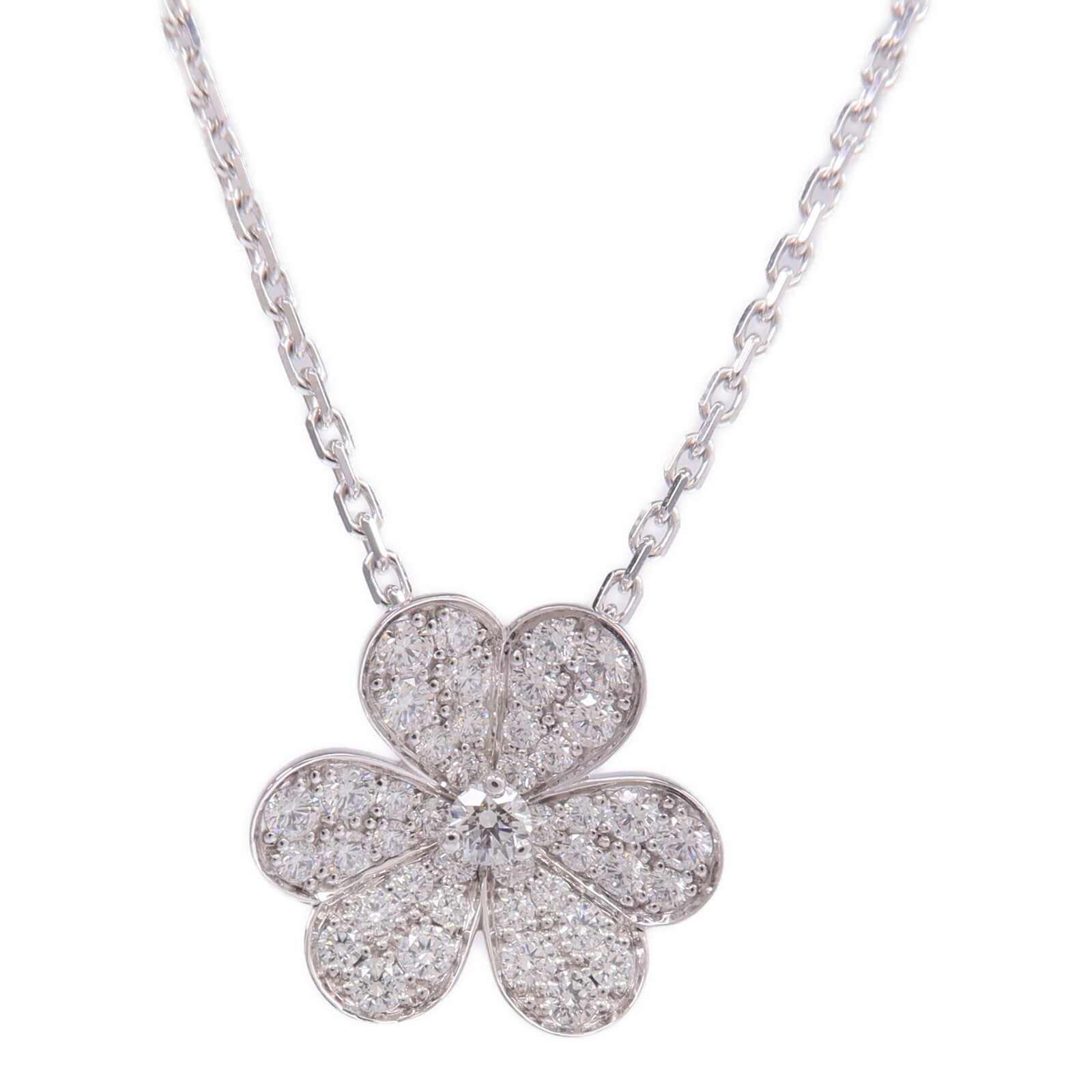 Van Cleef & Arpels 18K白金Frivole Pendant Small Model鑽石項鍊