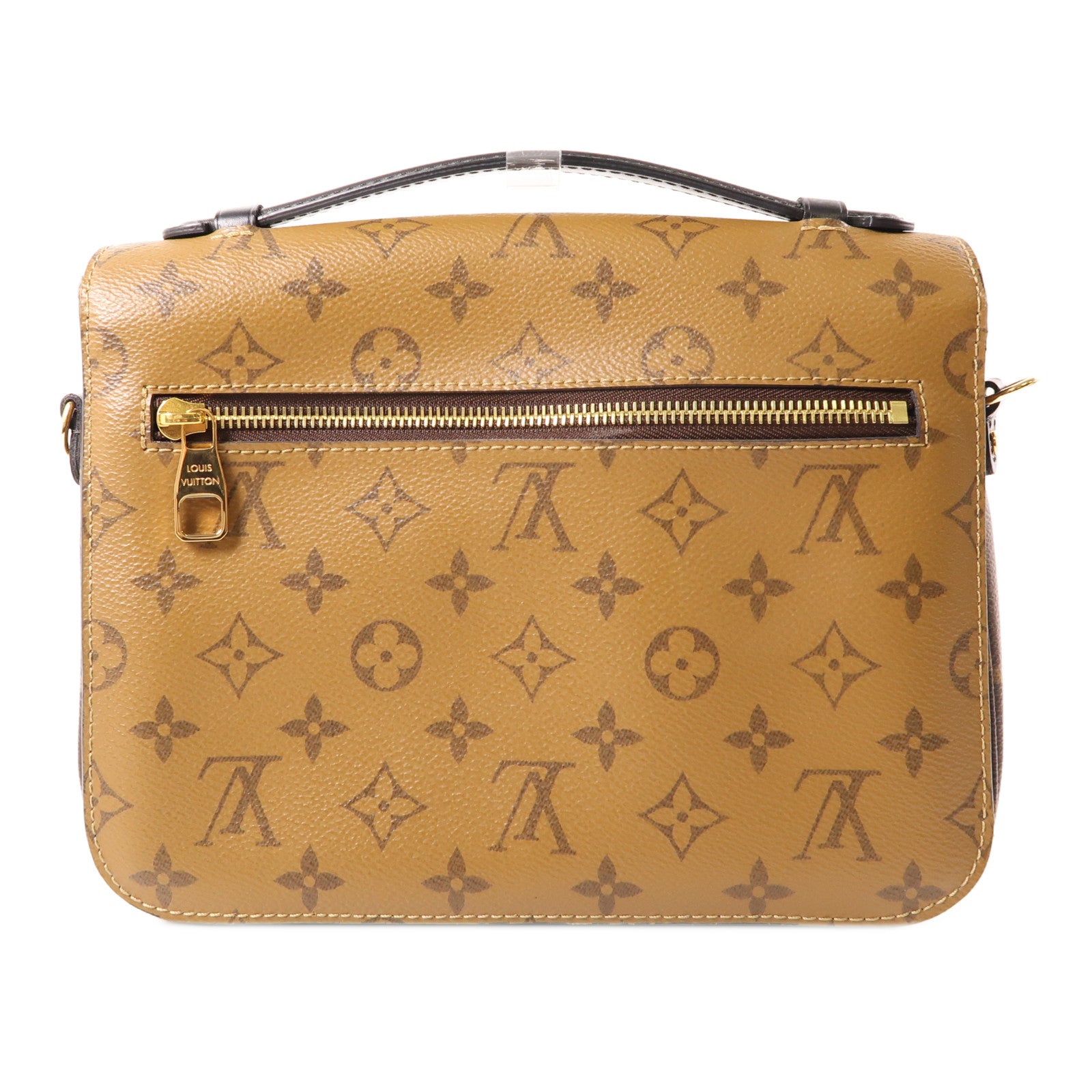LOUIS VUITTON Monogram Reverse Pochette Metis金扣手挽肩背兩用袋棕色